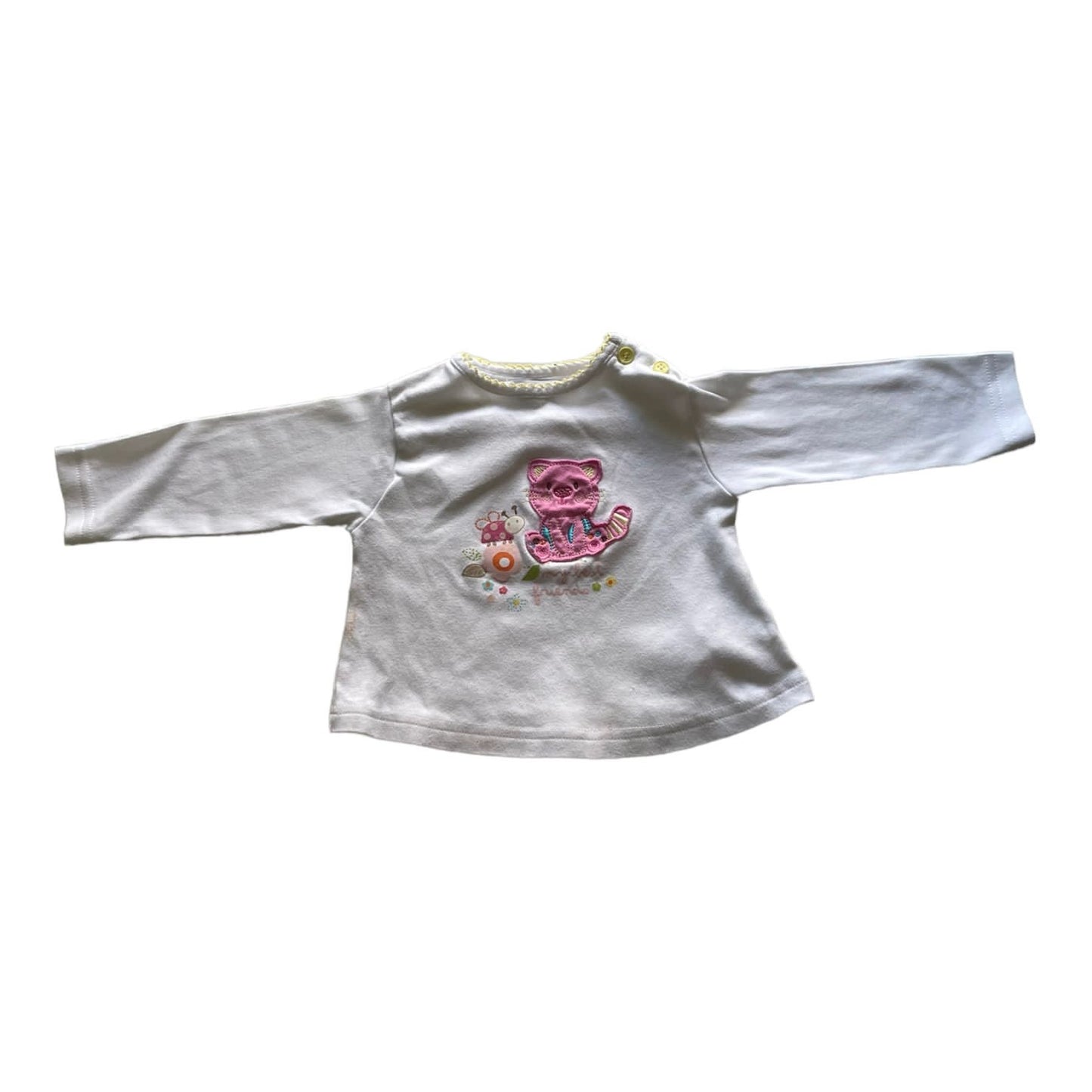 Långärmad T-shirt - Från earlydays - Storlek 80 - Vit