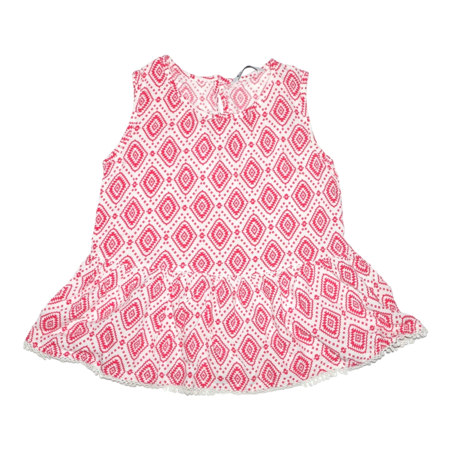 Kortärmad Blus från Cubus - Storlek 128 - Röd & Vit