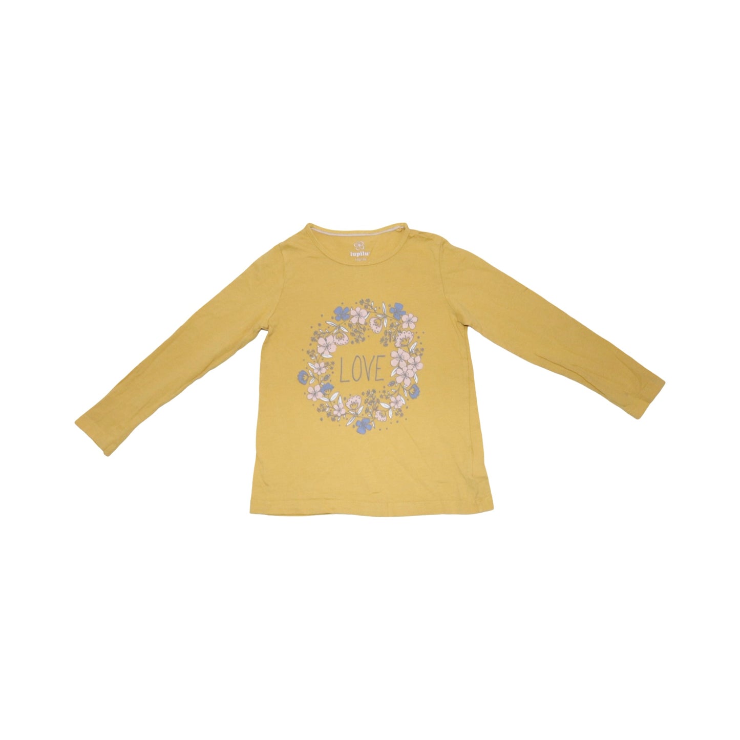 Långärmad T-shirt från lupilu - Storlek 110/116 - Gul (Multi)