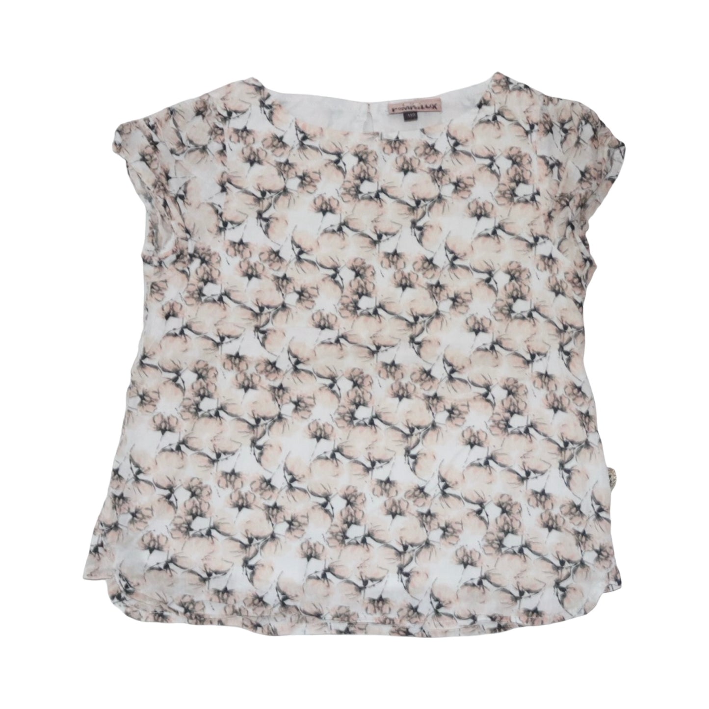 Kortärmad Blus från POMP DE LUX - Storlek 110 - Beige & Benvit (Multi)