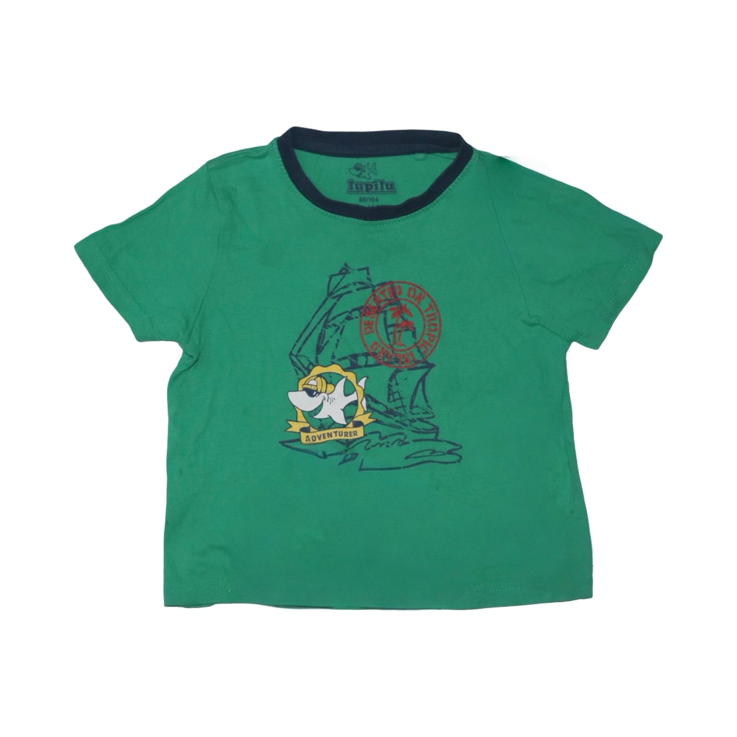 Kortärmad T-shirt från lupilu - Storlek 98/104 - Grön (Multi)