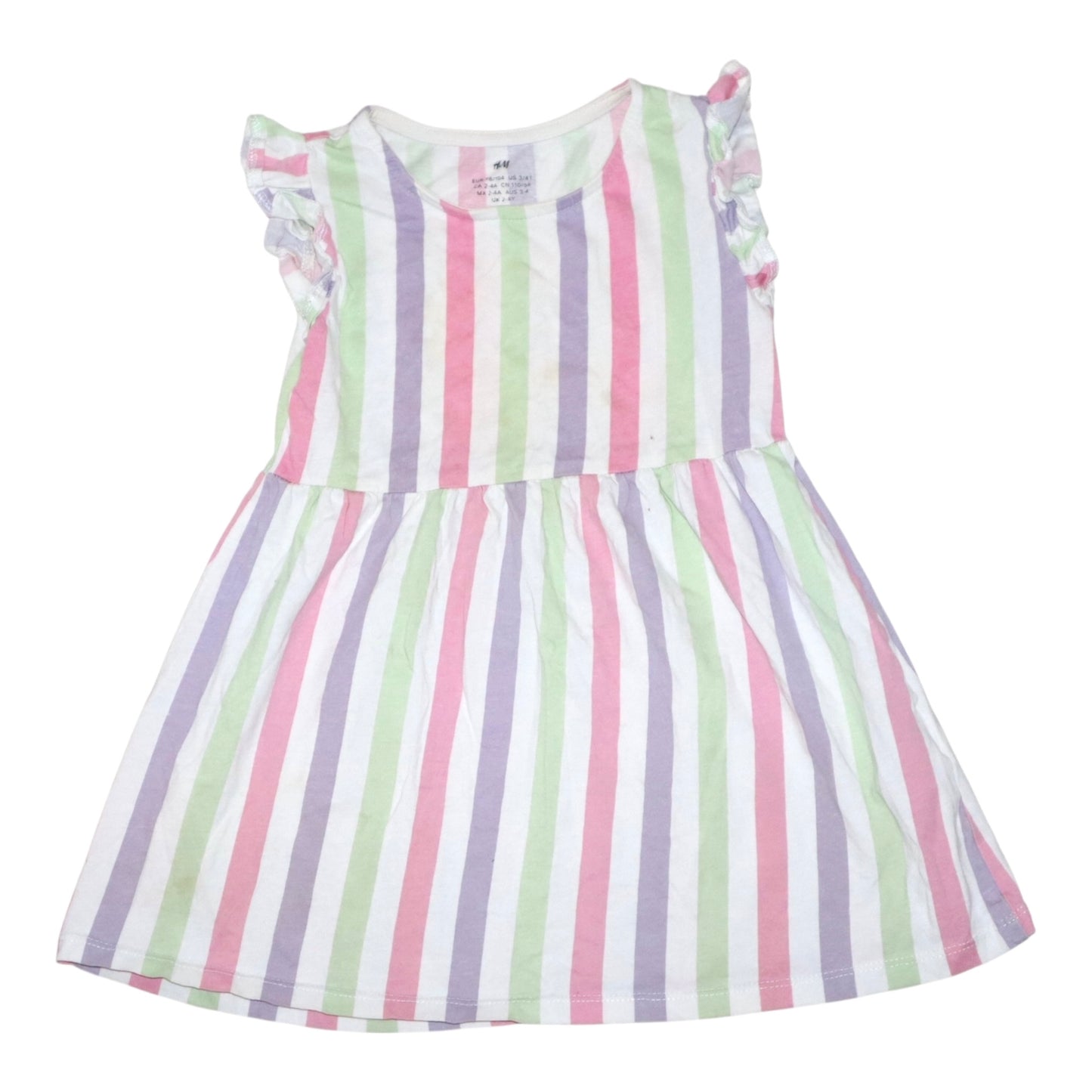 Linne Klänning från H&M - Storlek 98/104 - Vit (Multi)