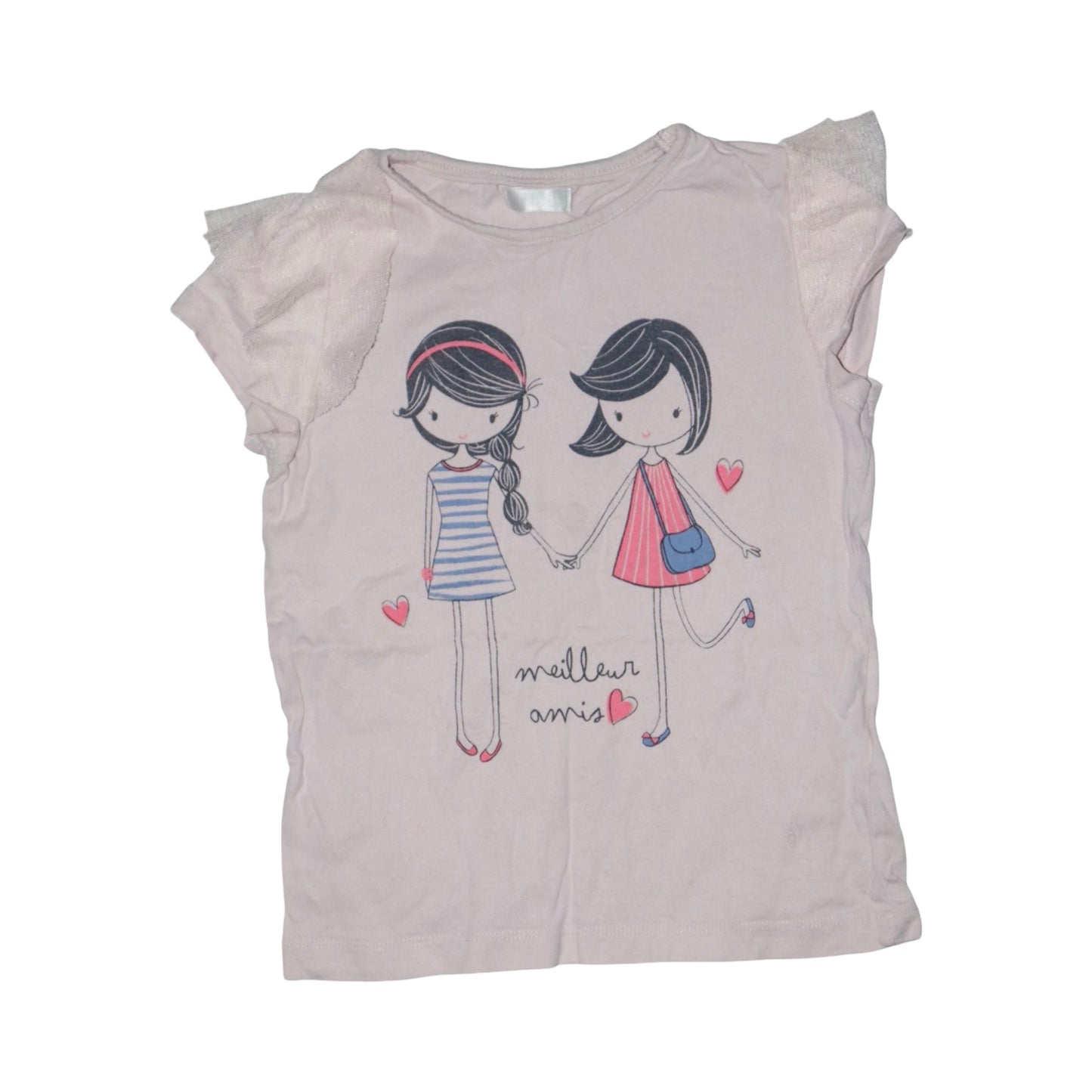 Kortärmad T-shirt - Storlek 110 - Ljusrosa (Multi)