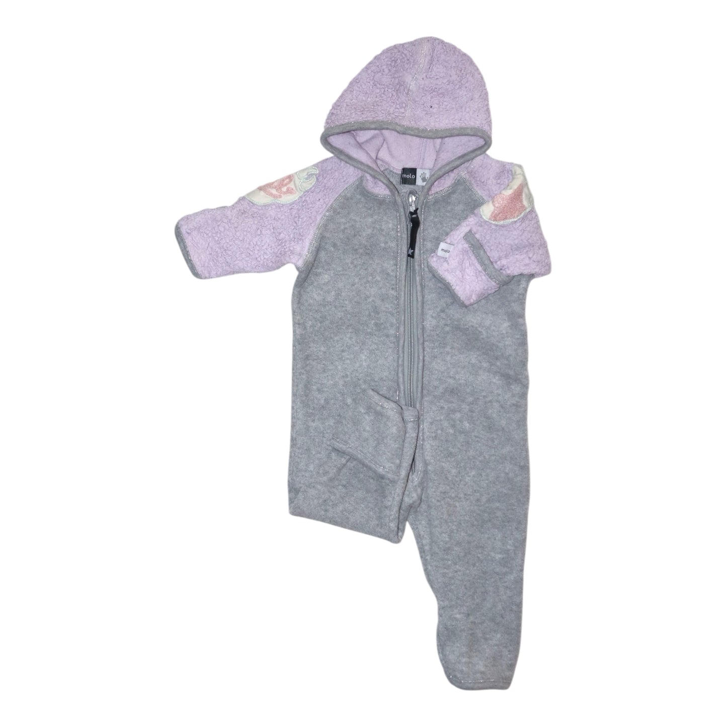 Mjuk Overall/ Jumpsuit Från molo - Storlek 62 - Ljusgrå & Ljuslila