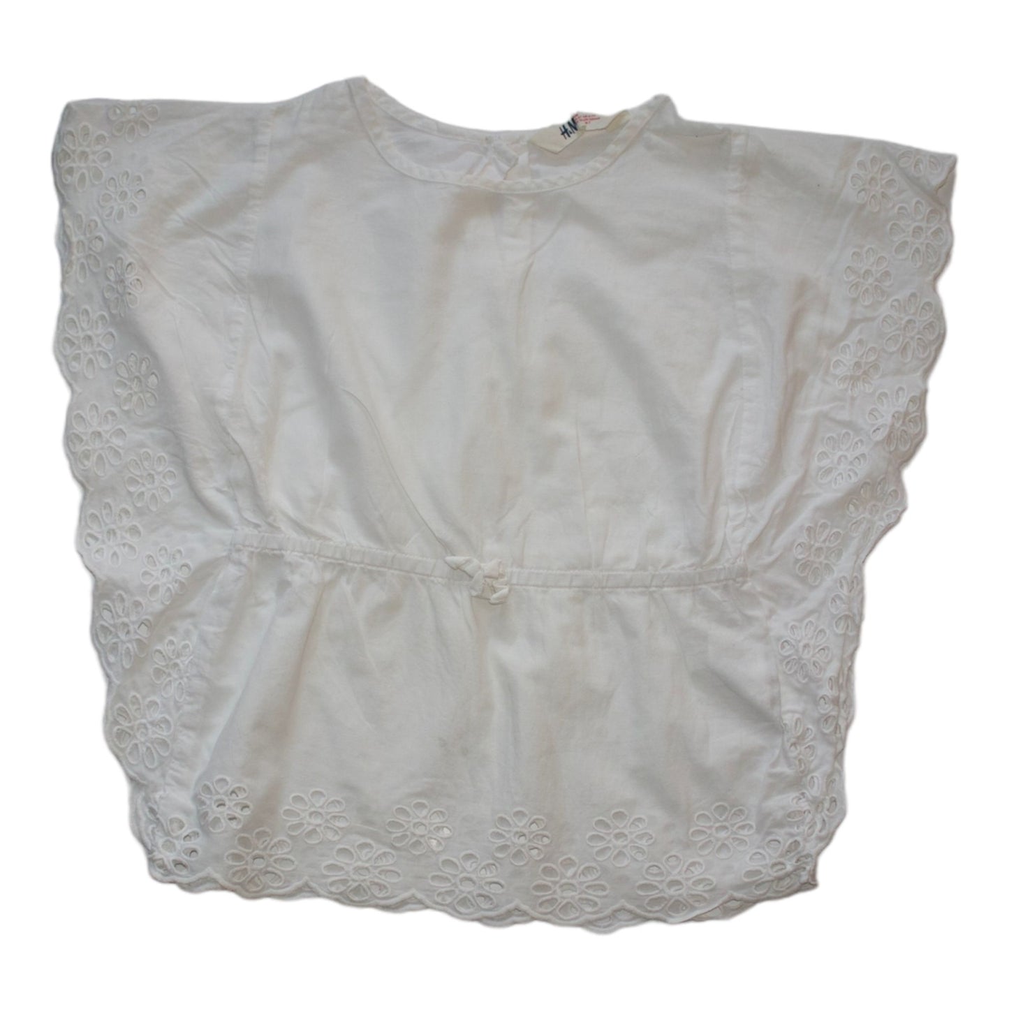 Kortärmad Blus från H&M - Storlek 122 - Benvit
