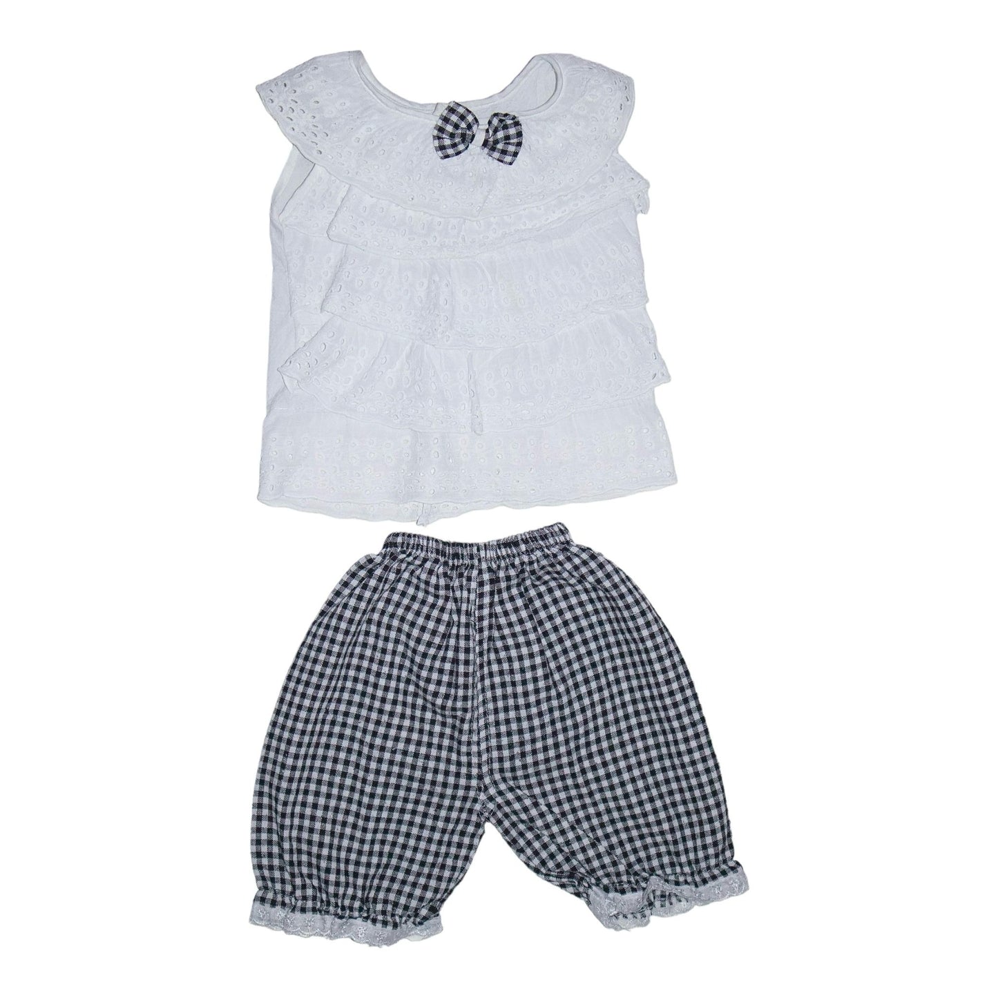 Shorts & T-shirt Matchande set - Storlek 80 - Vit & Svart