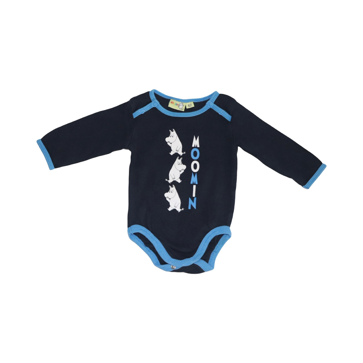 Långärmad Body från MOOMIN - Storlek 62 - Svart & Blå