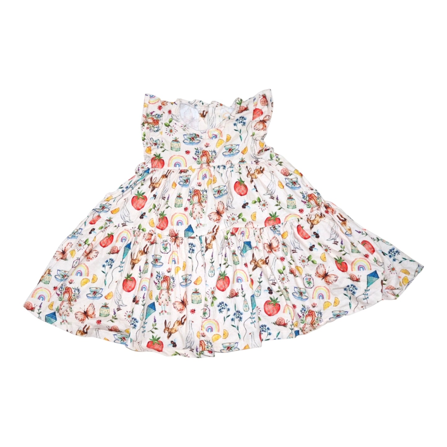 Linne Klänning från next - Storlek 104 - Beige (Multi)