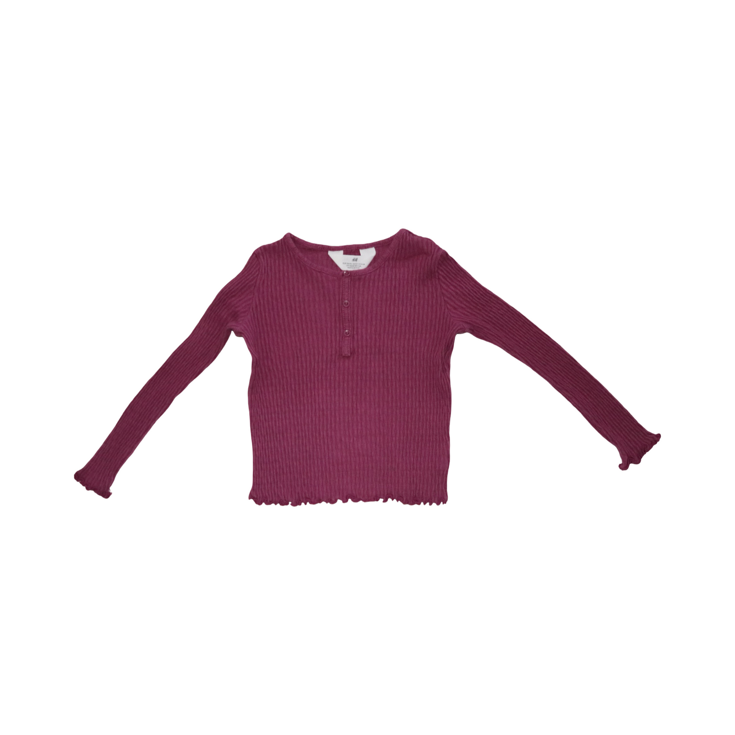 Långärmad T-shirt från H&M - Storlek 110/116 - Rödbrun