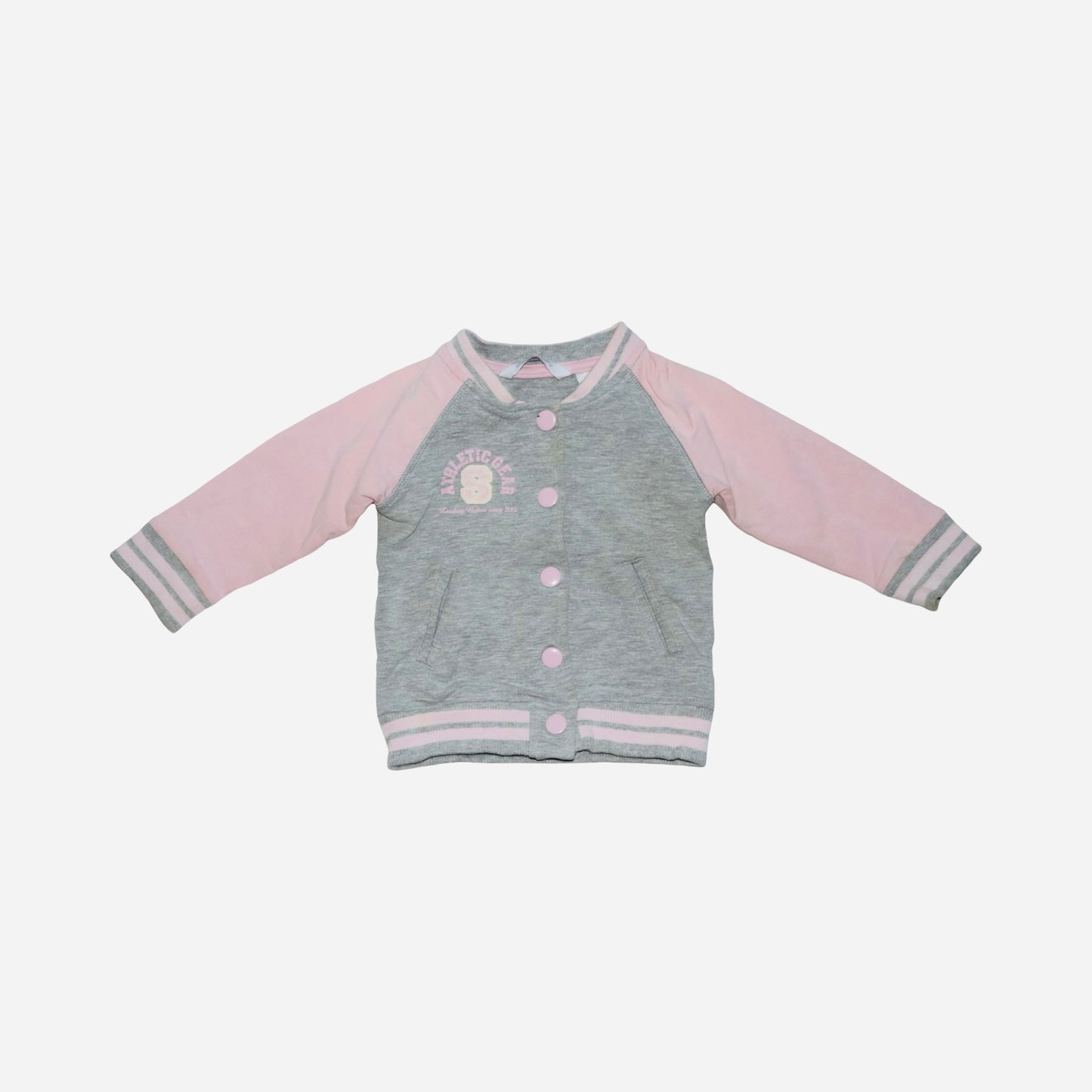 College Jacka från mywearbaby - Storlek 74 - Grå & Ljusrosa