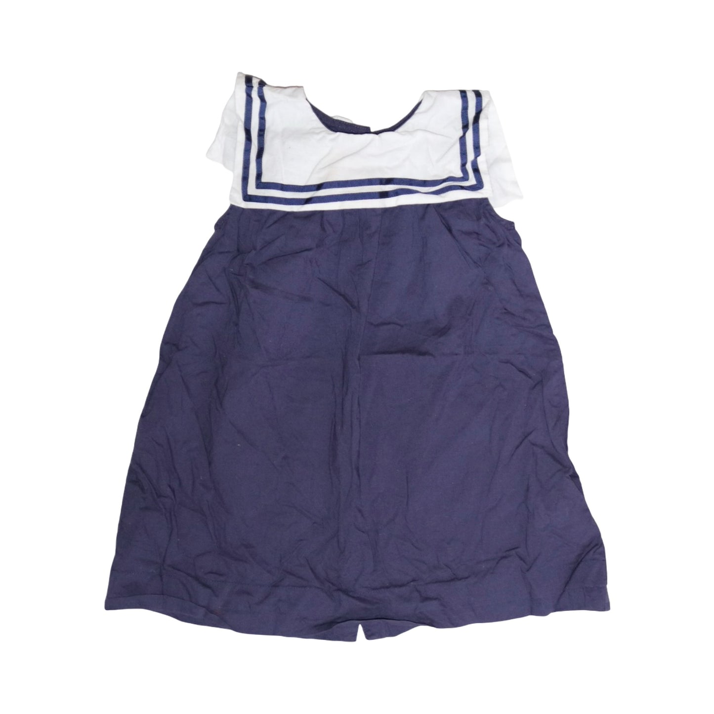 Kortärmad Klänning från Cubus - Storlek 92 - Marinblå & Vit