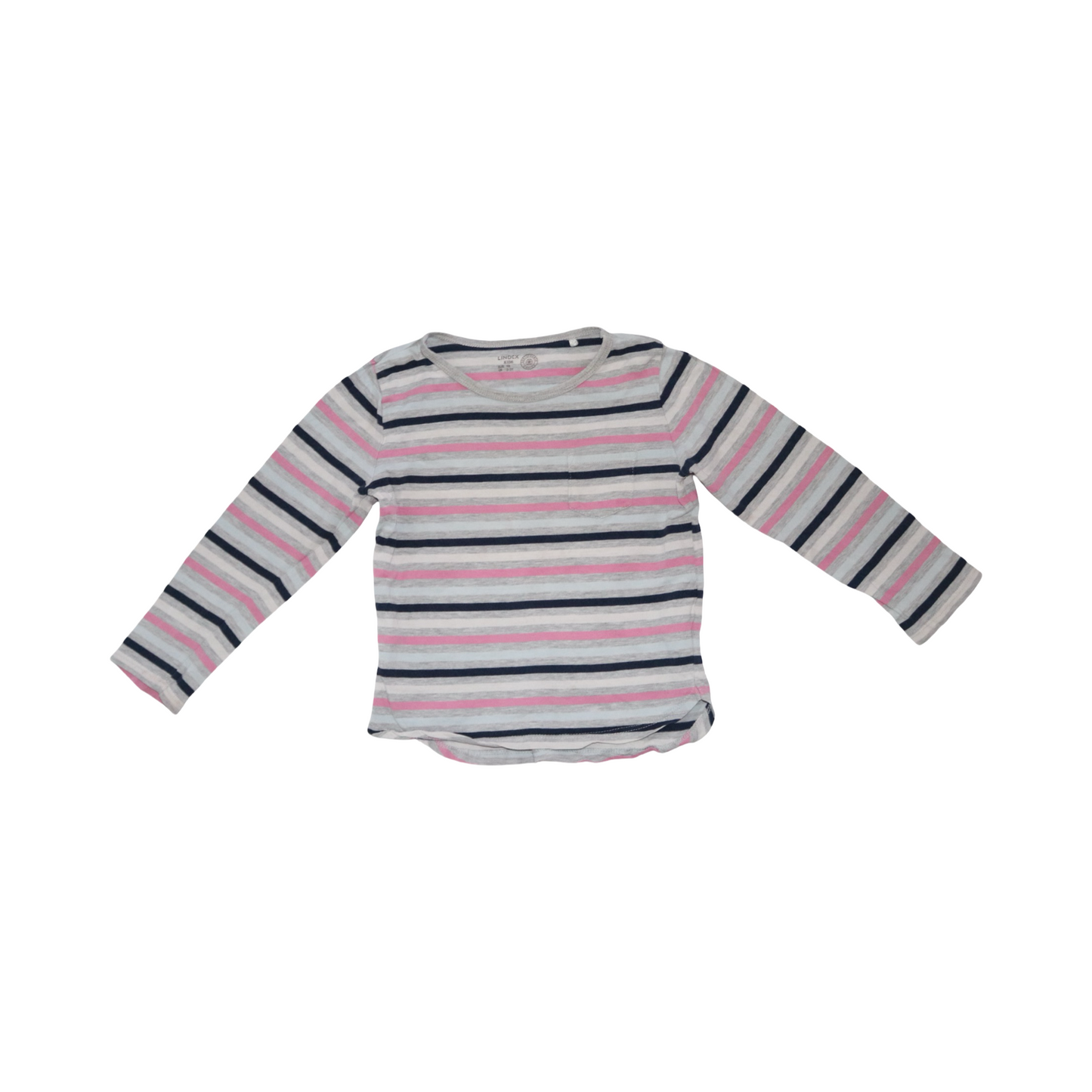 Långärmad T-shirt från LINDEX - Storlek 98- Grå & Svart (Multi)