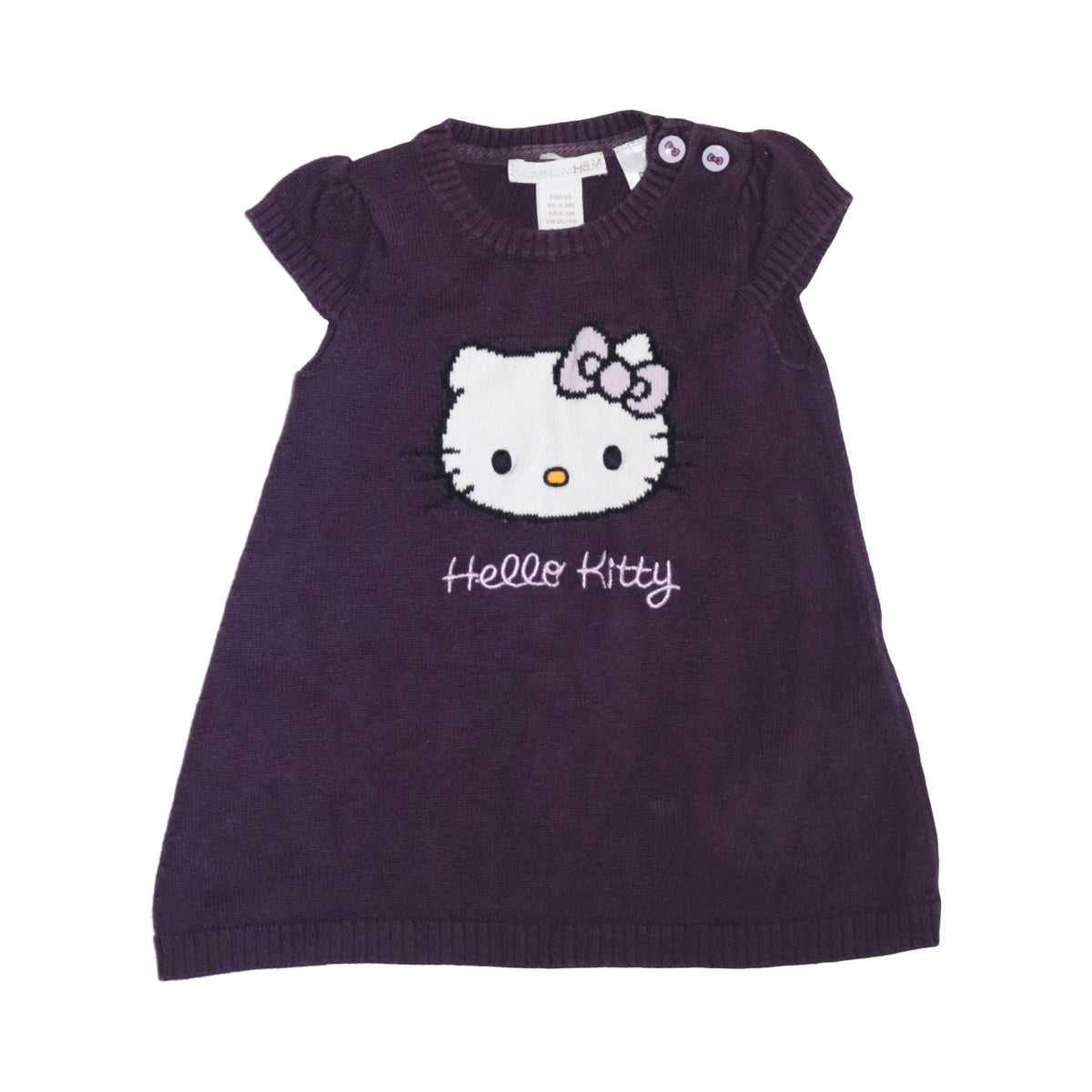 Hello Kitty Kortärmad Klänning från H&M - Storlek 68 - Lila & Vit