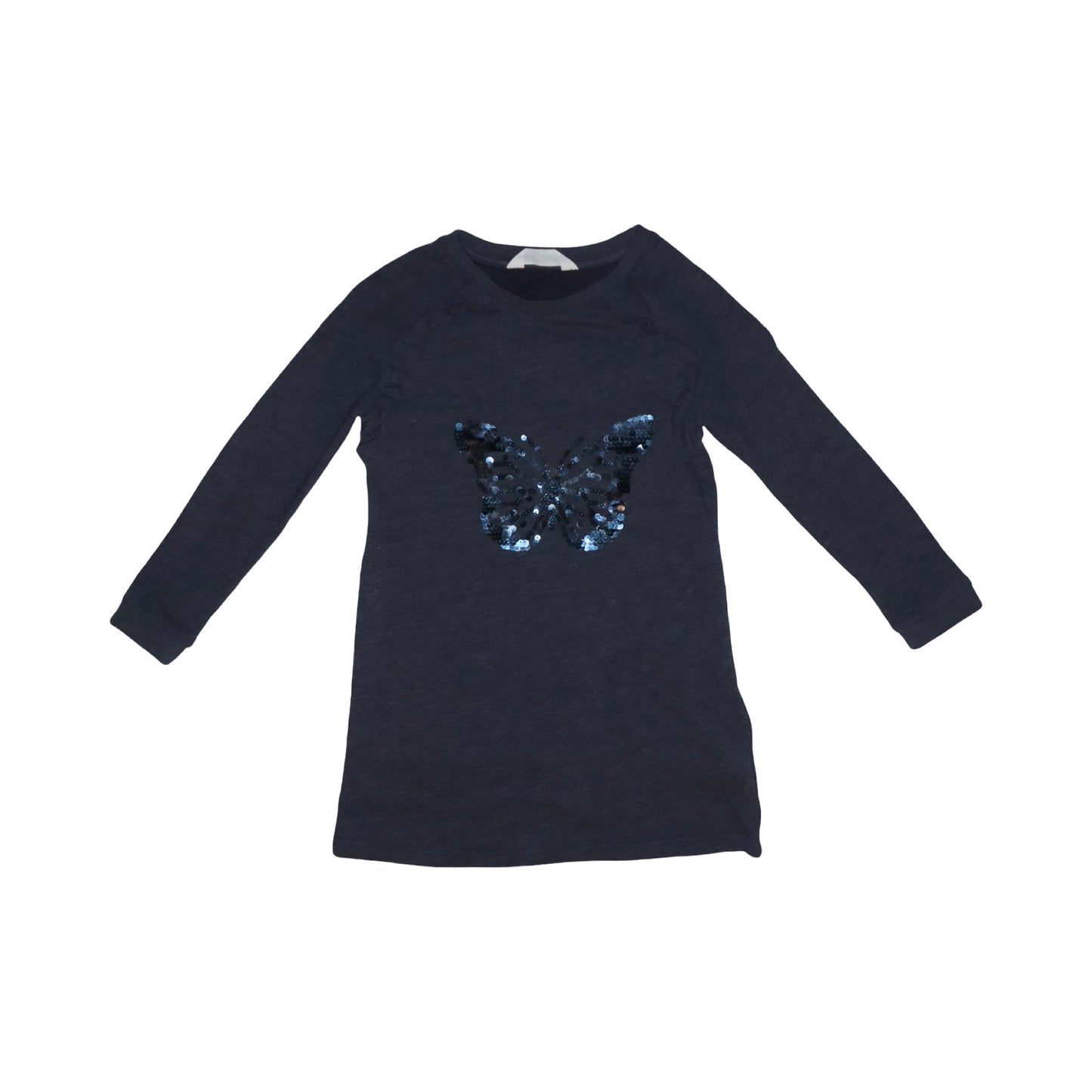 Långärmad Klänning från H&M - Storlek 110/116 - Marinblå