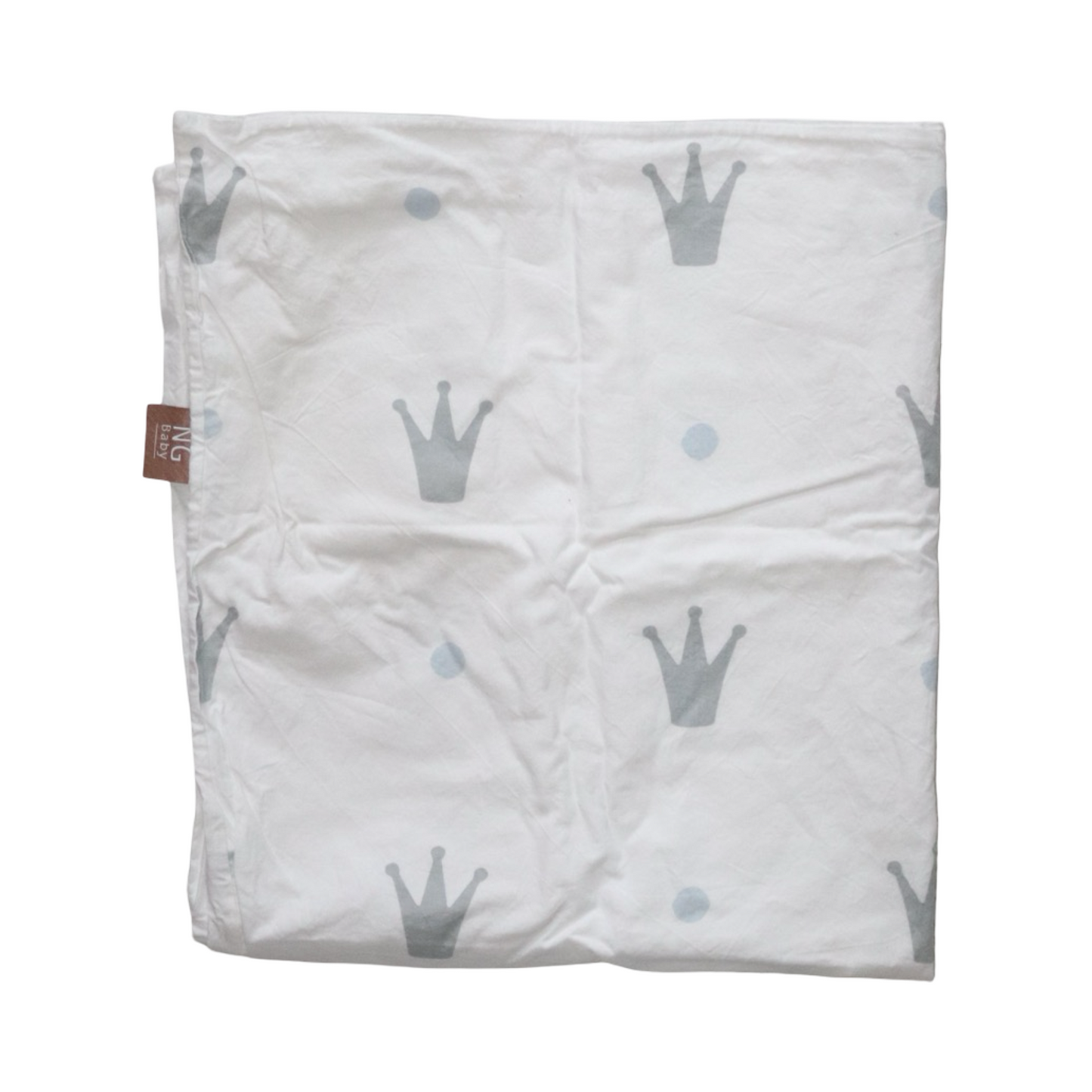 Påslakan & Lakan Set från NG BABY - Storlek 75cm x 65cm - Vit & Grå