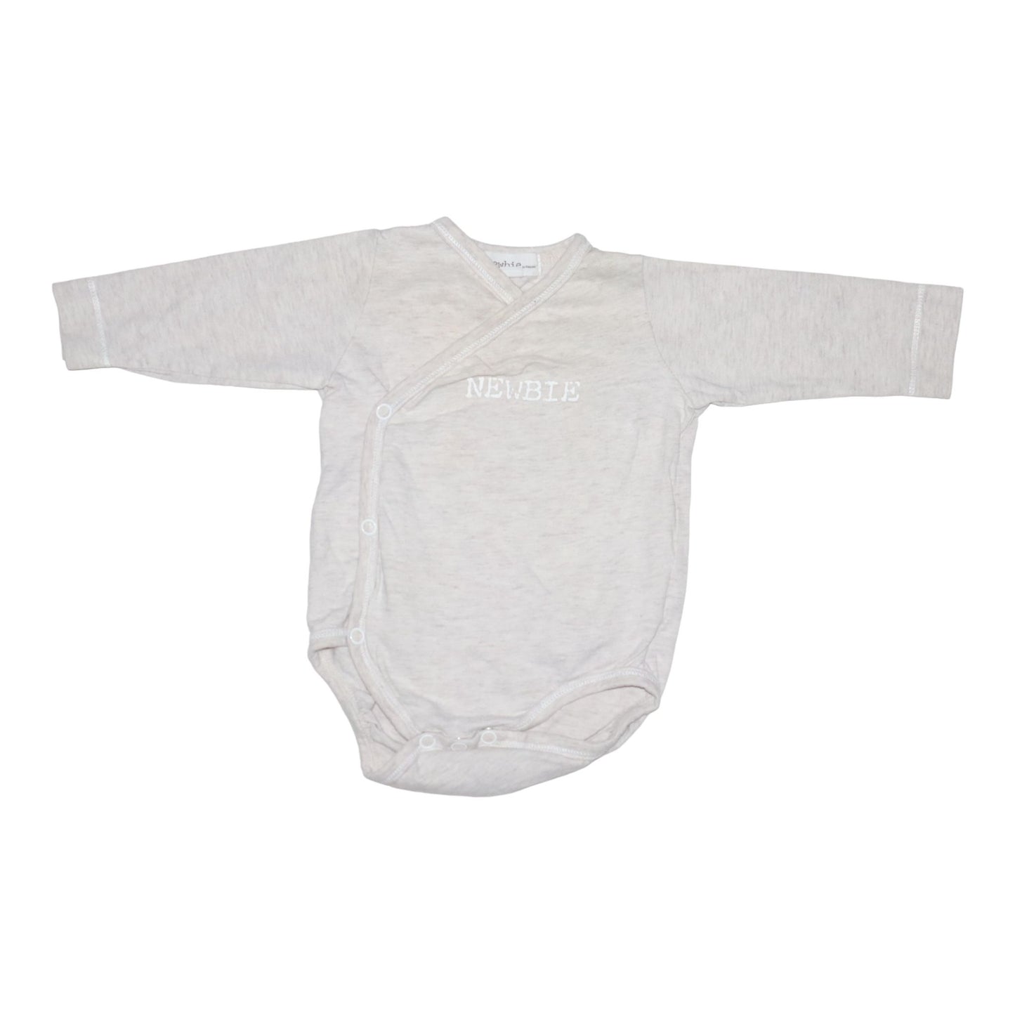 Långärmad Omlottbody från newbie - Storlek 62 - Beige