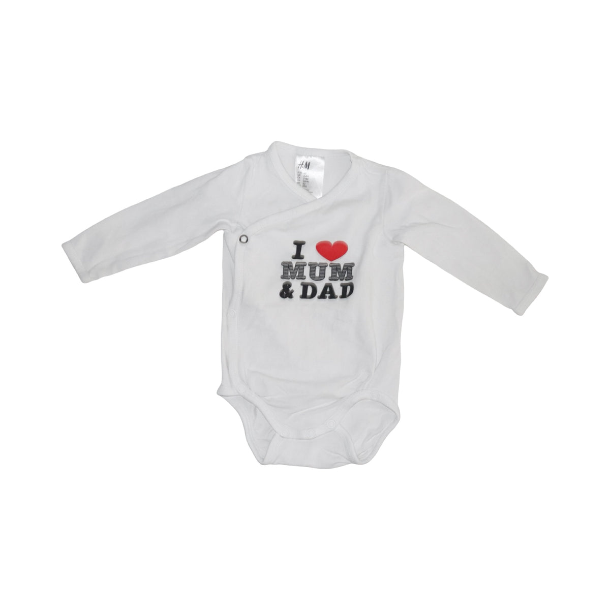 Långärmad Omlottbody från H&M - Storlek 62 - Vit & Svart