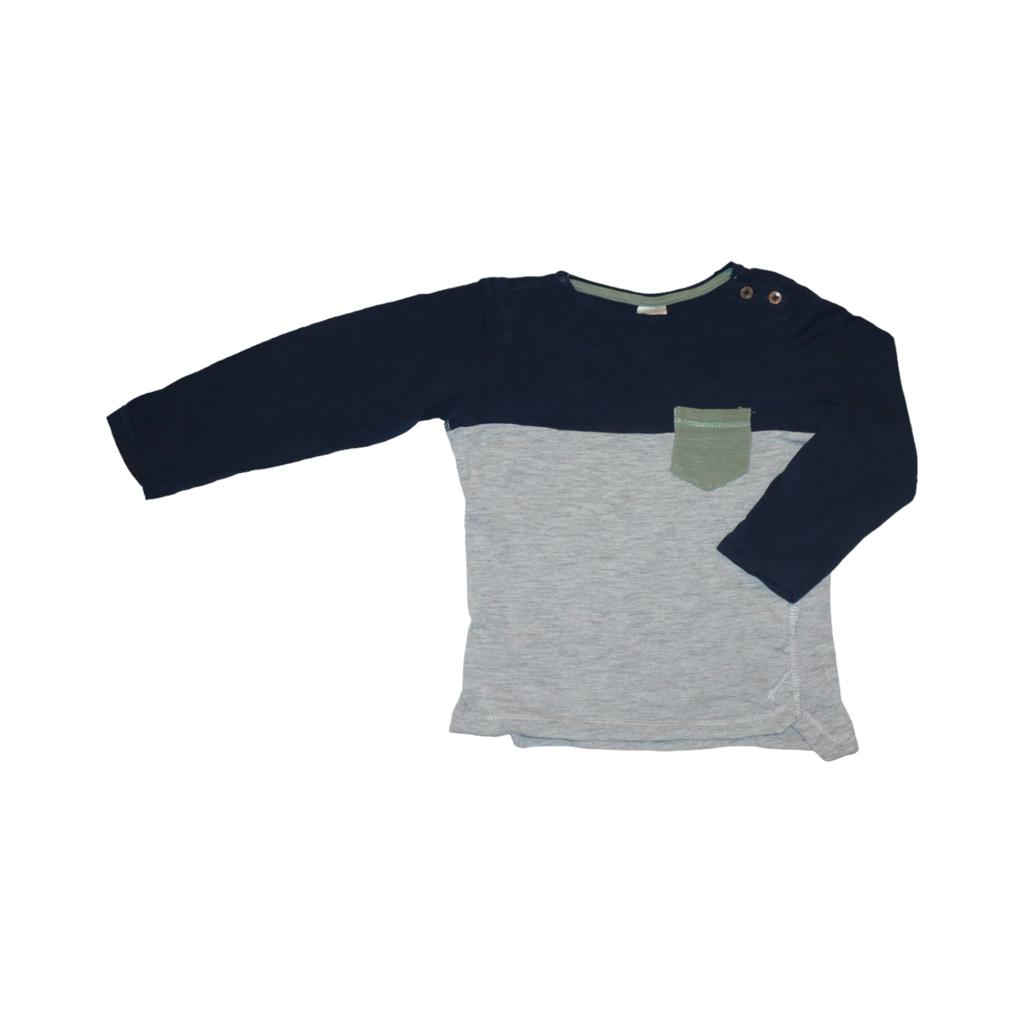 Långärmad T-shirt från H&M - Storlek 86 - Grå & Blå
