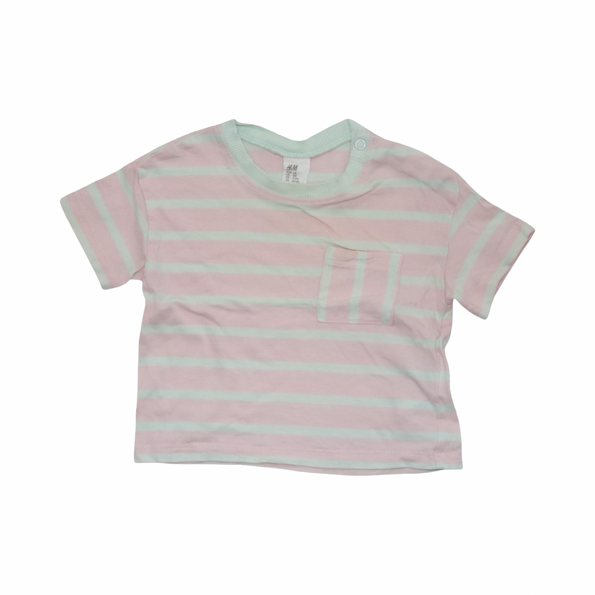 Kortärmad T-shirt från H&M - Storlek 68 - Ljusrosa & Ljusgrön
