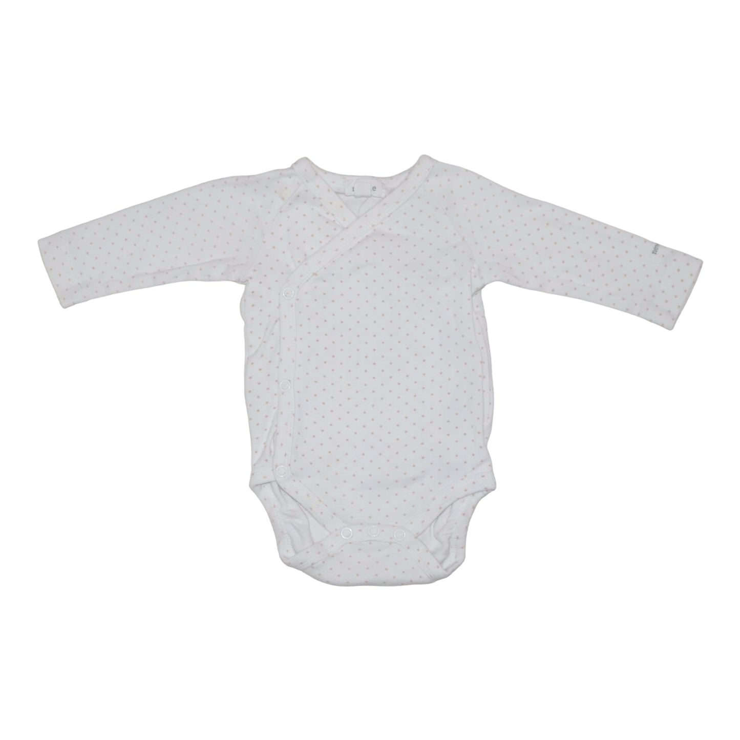 Långärmad Omlottbody från newbie - Storlek 62 - Vit & Ljusrosa