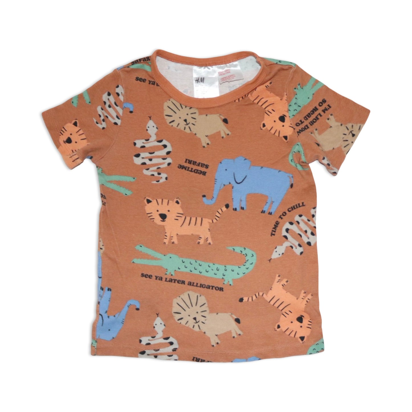 Kortärmad T-shirt från H&M - Storlek 122/128 - Orange (Multi)