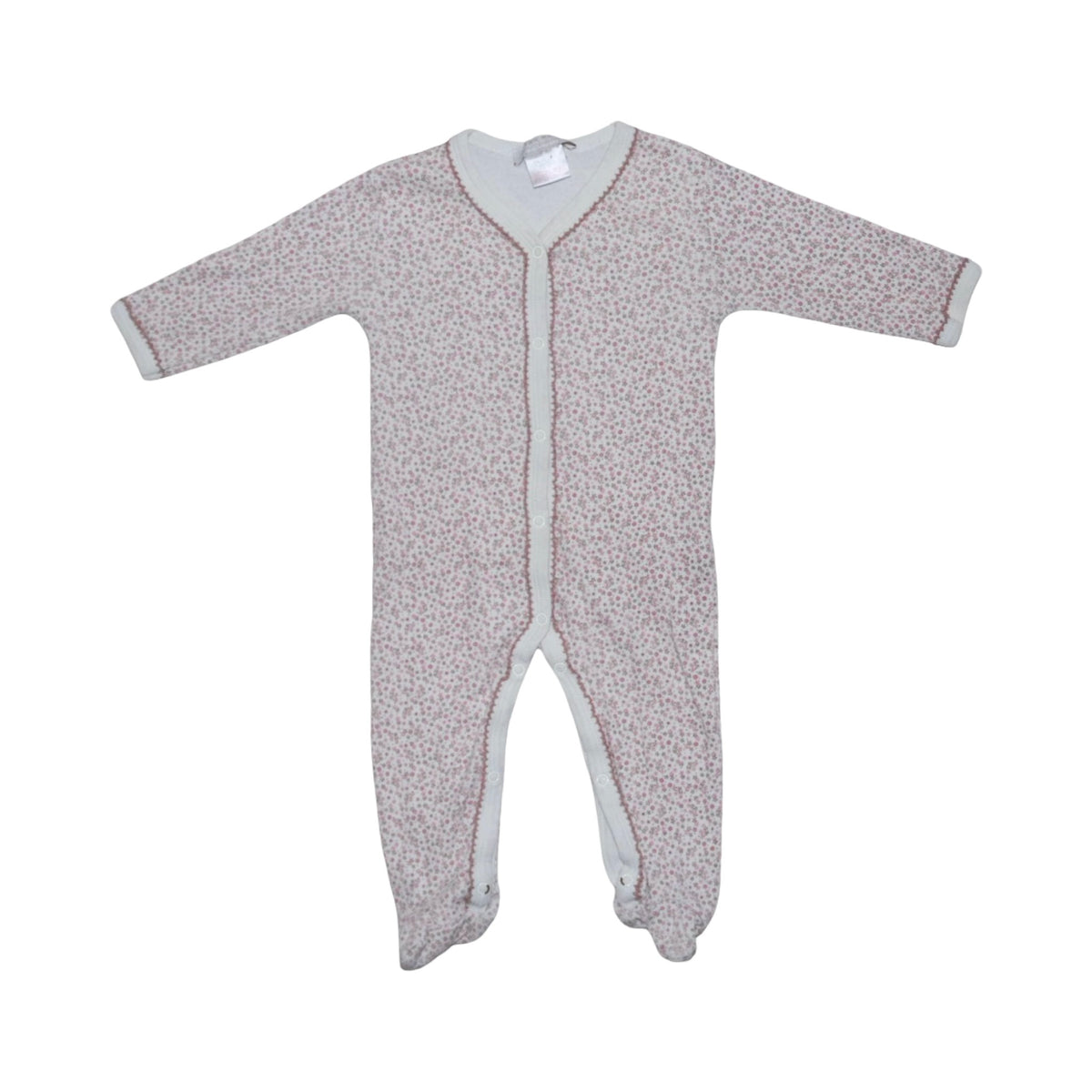 Långärmad Pyjamas med fot från ZARA - Storlek 68 - Rosa & Vit (Multi)