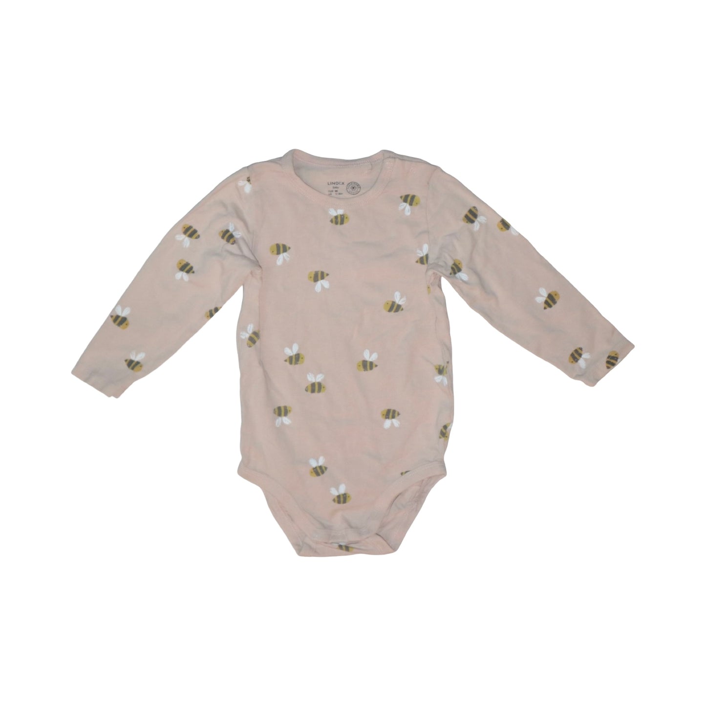 Långärmad Body från LINDEX - Storlek 86 - Ljusrosa (Multi)
