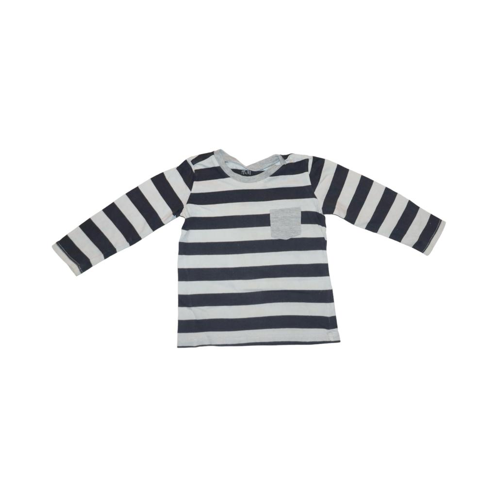 Långärmad T-shirt från H&M - Storlek 86 - Svart & Vit