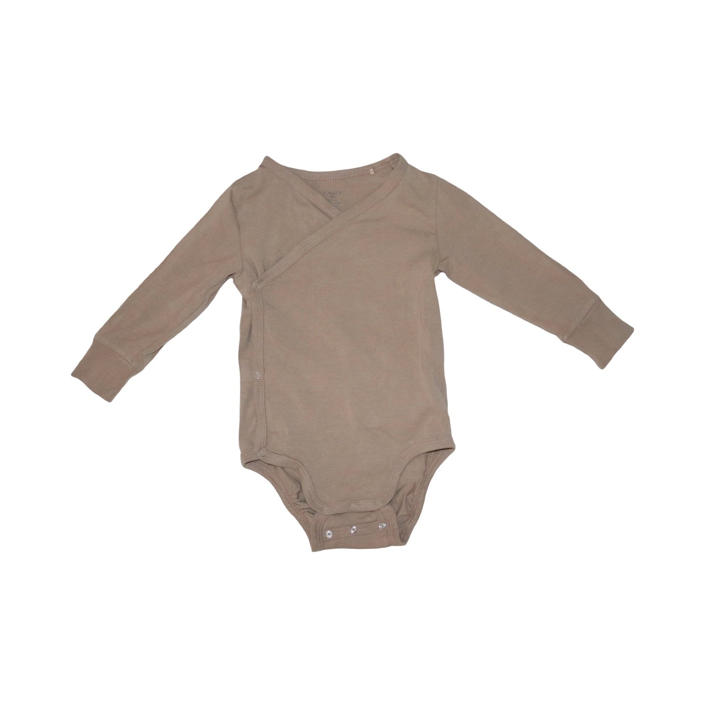 Långärmad Omlottbody (2 Pack) från LINDEX - Storlek 68 - Brun & Beige