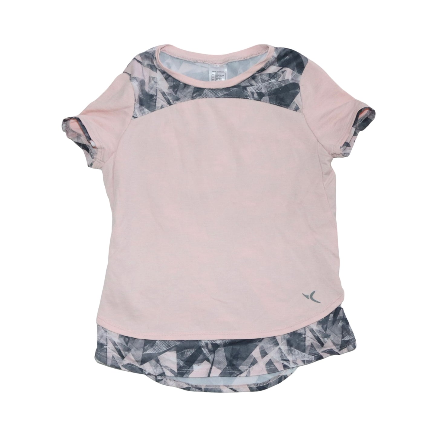 Kortärmad T-shirt från DECATHLON - Storlek 116 - Ljusrosa & Svart