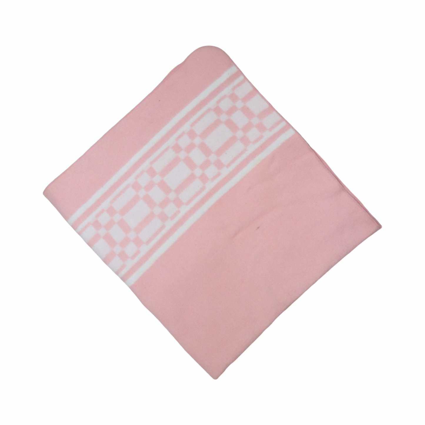 Filt - Storlek 70x80cm - Rosa & Vit
