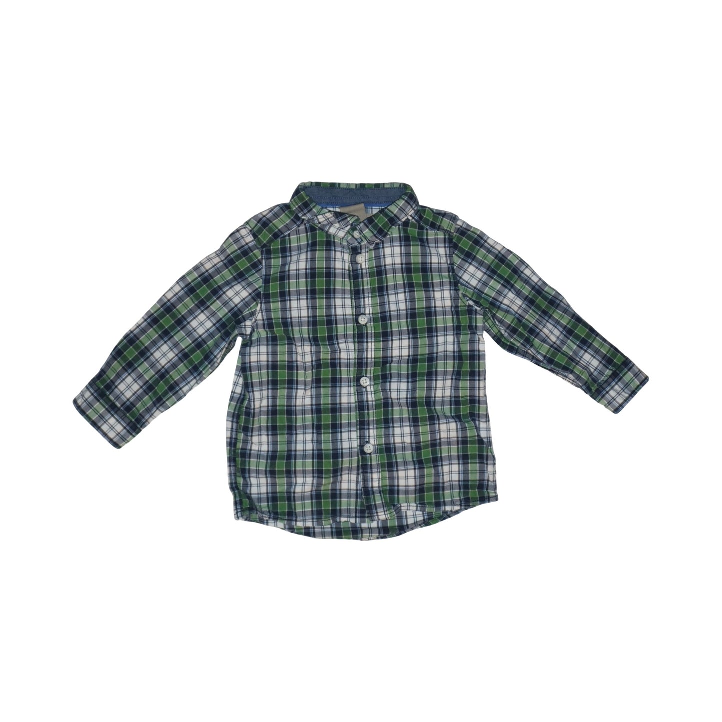 Långärmad Skjorta från L.O.G.G H&M - Storlek 80 - Grön & Vit (Multi)