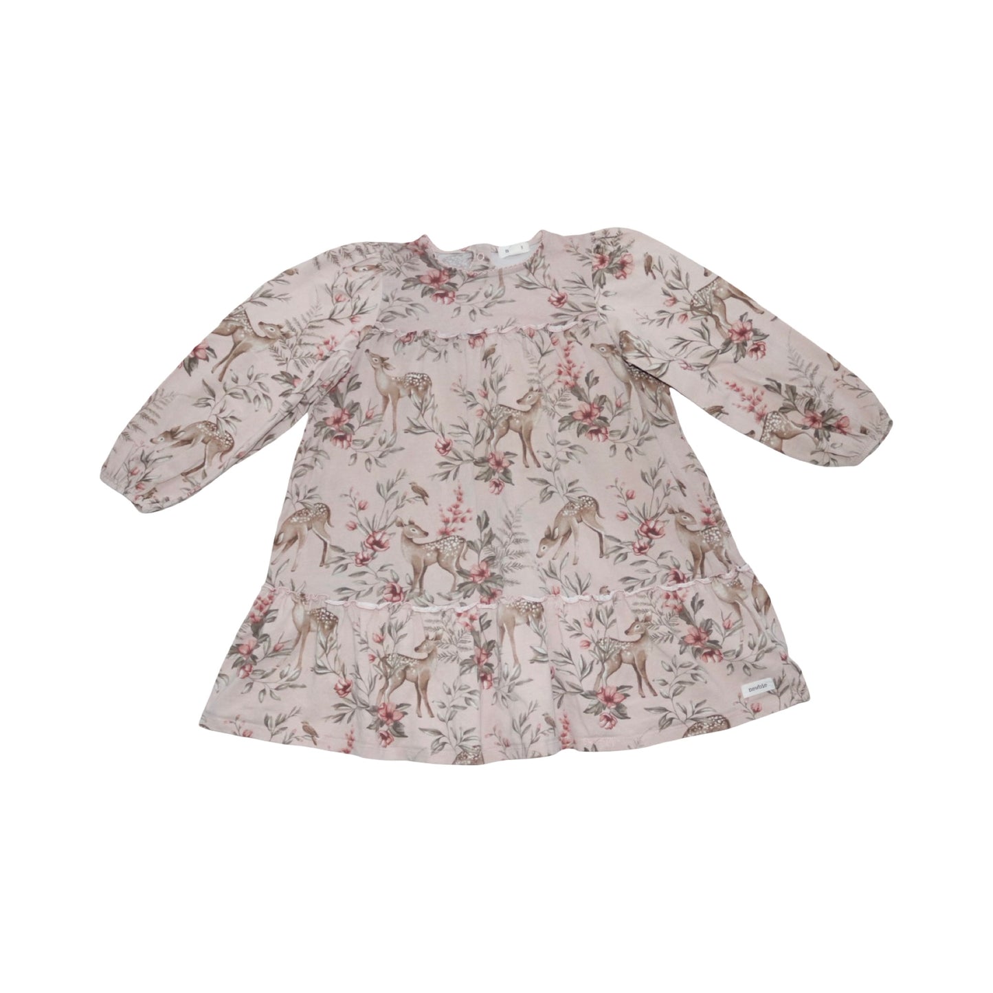 Långärmad Klänning från newbie - Storlek 110 - Ljusrosa (Multi)