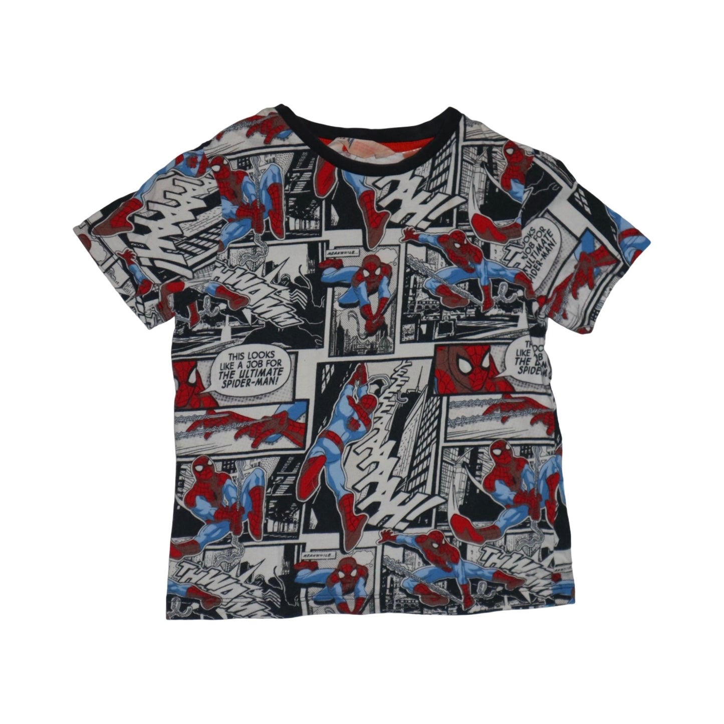 SPIDERMAN Kortärmad T-shirt från H&M - Storlek 110/116 - Vit & Röd (Multi)