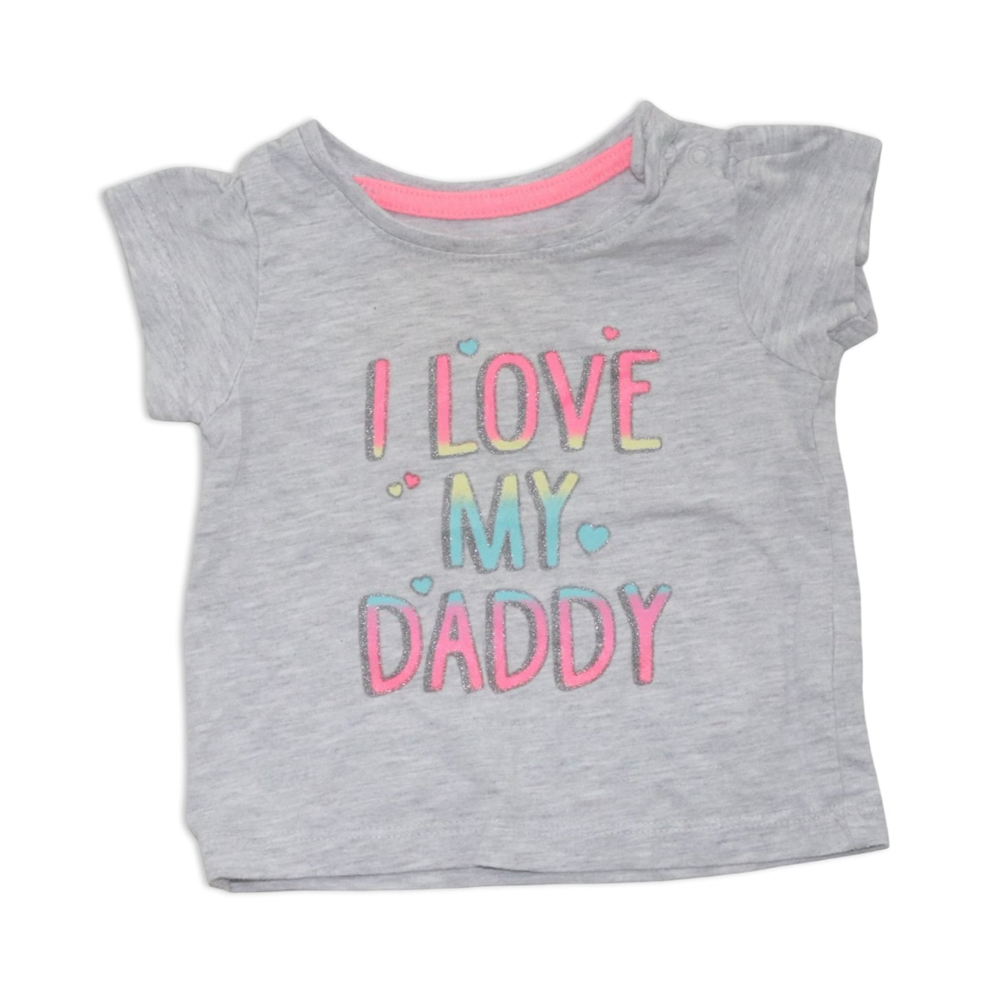 Kortärmad T-shirt från PRIMARK CARES - Storlek 68 - Grå & Rosa (Multi)