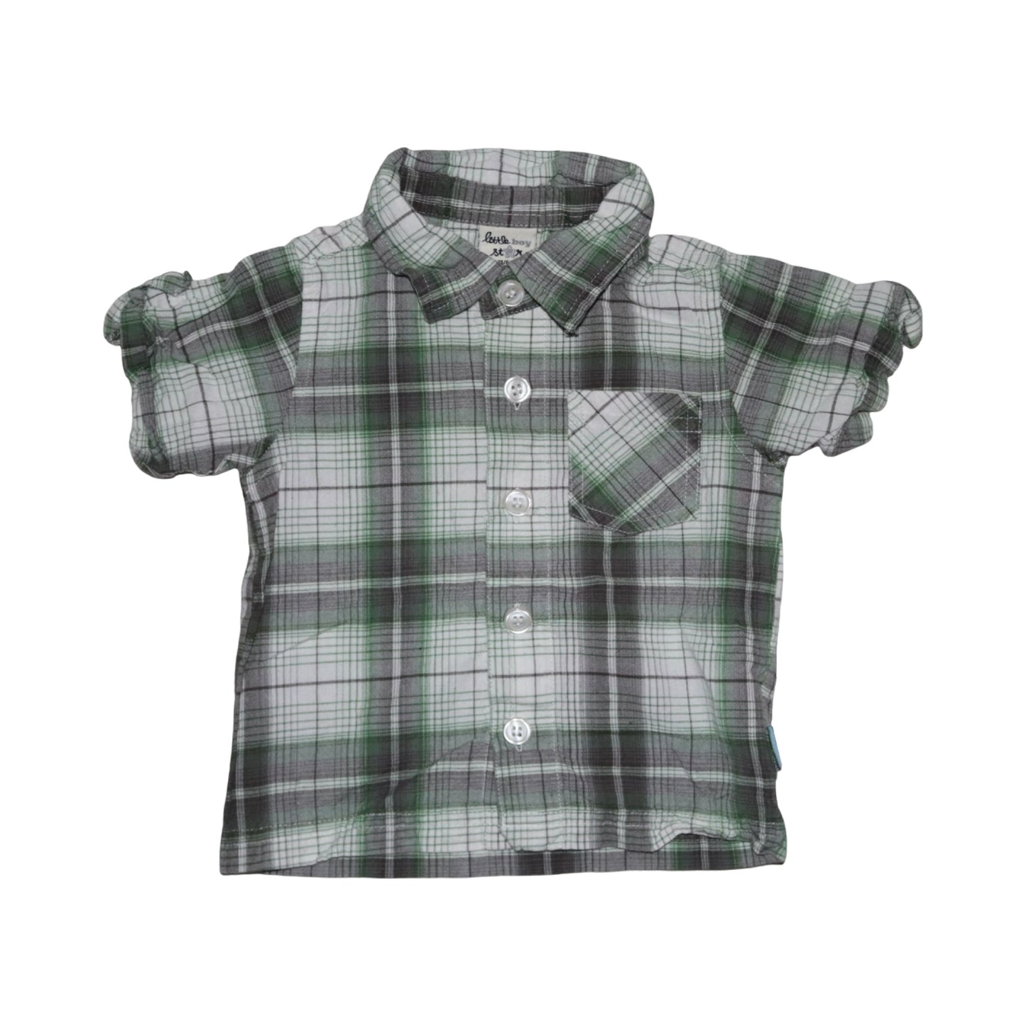 Kortärmad Skjorta (2 Pack) från Little boy Star - Storlek 74 - Gul & Grön (Multi)