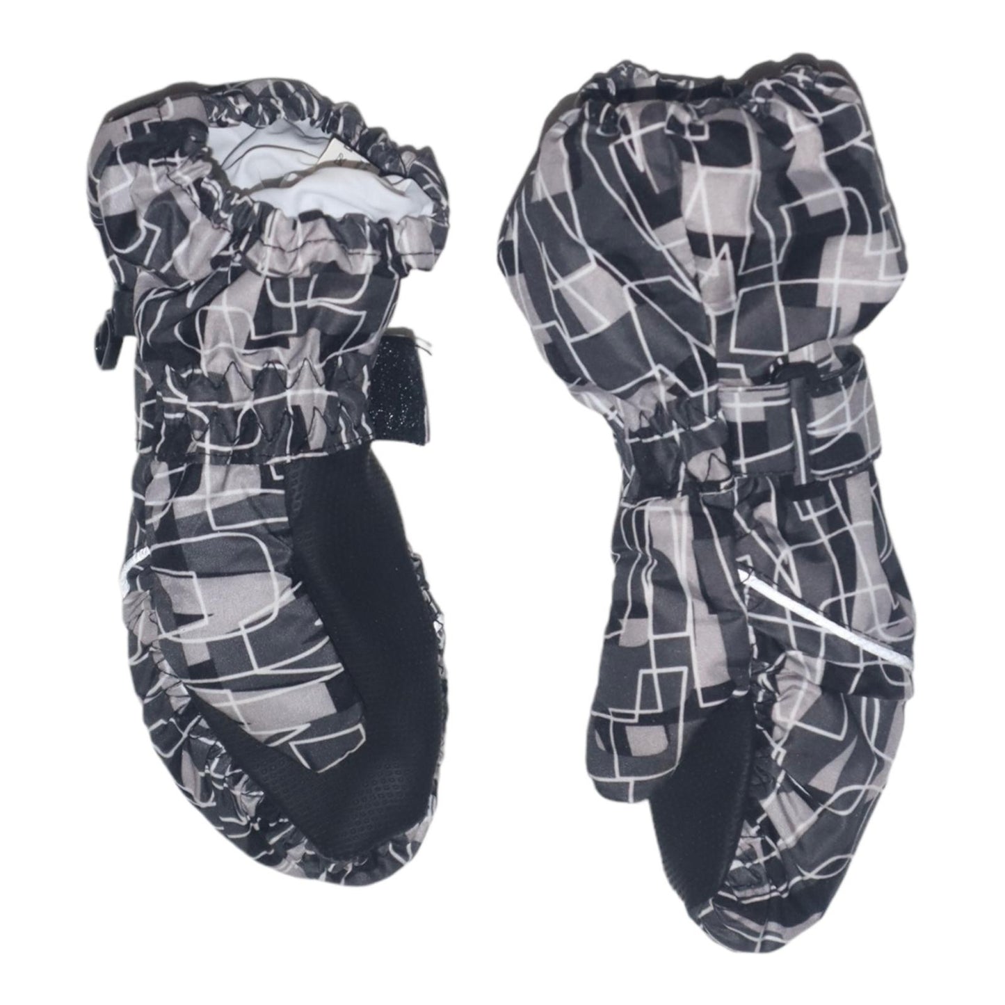 Fleecefodrade Vattentäta Vantar - Storlek 80/92 - Svart & Vit