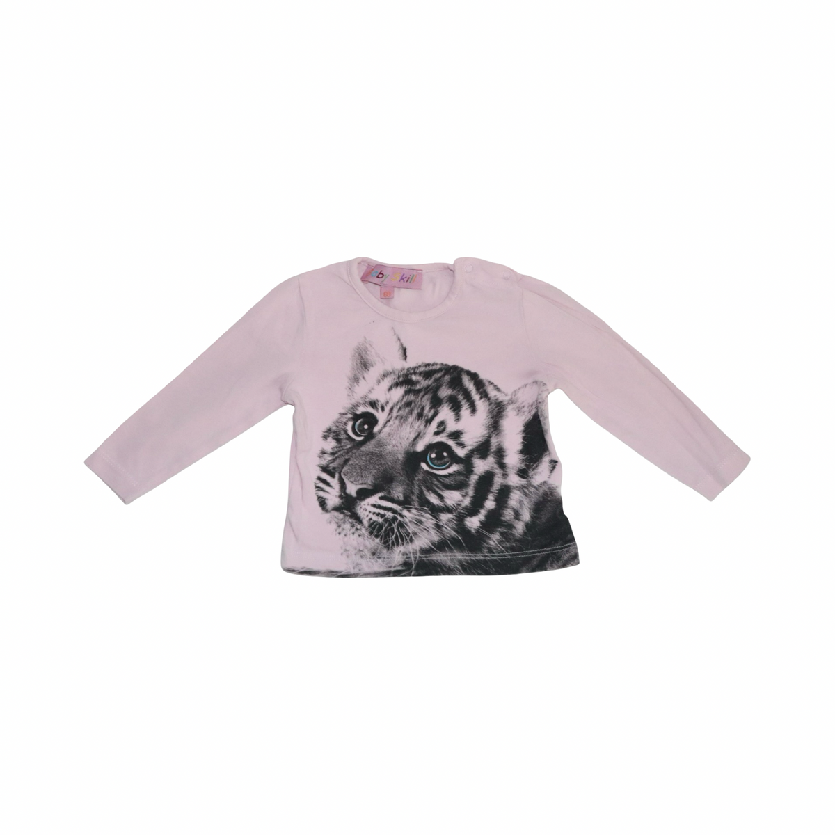 Långärmad T-shirt från Baby Skill - Storlek 68 - Ljusrosa & Svart