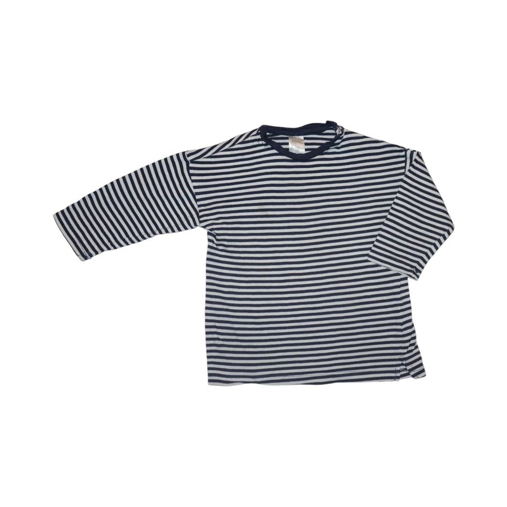 Långärmad T-shirt från H&M - Storlek 86 - Vit & Blå