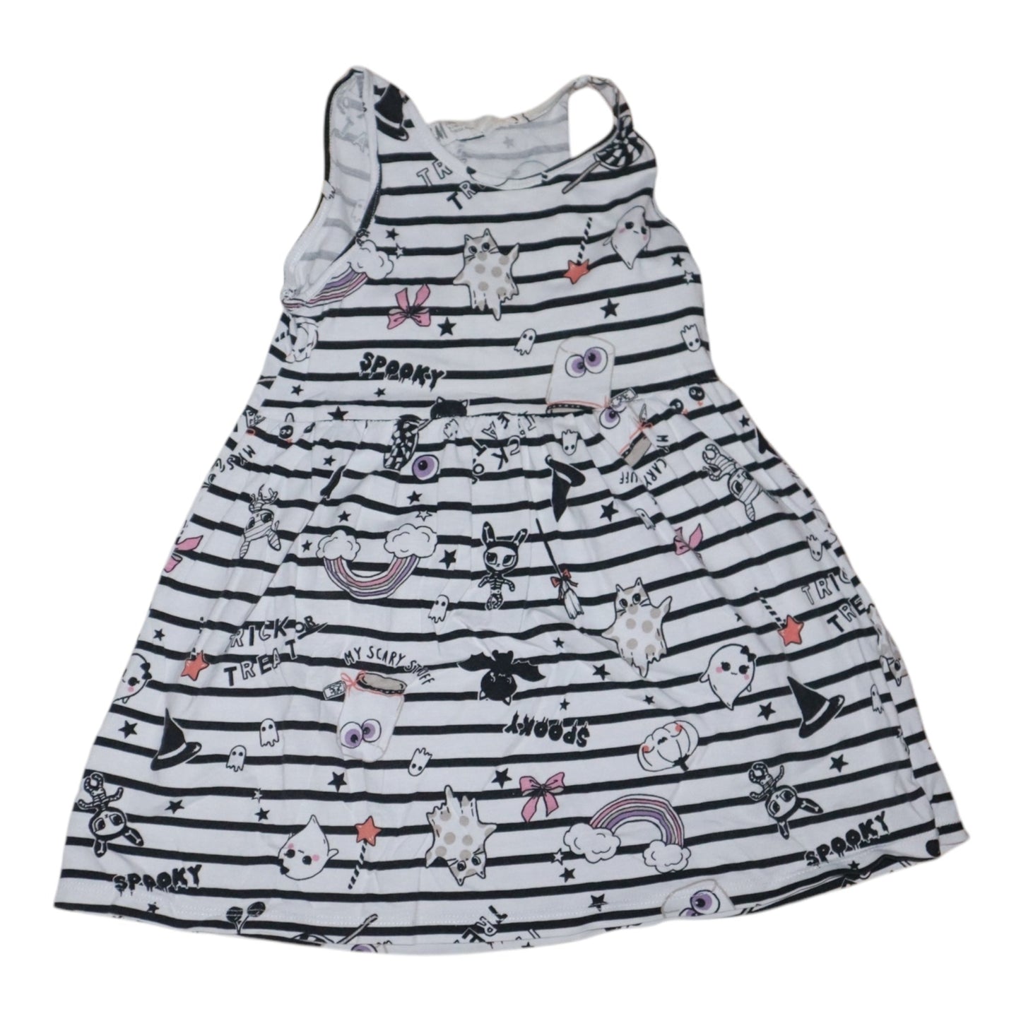 Kortärmad Klänning från H&M - Storlek 98/104 - Svart & Vit