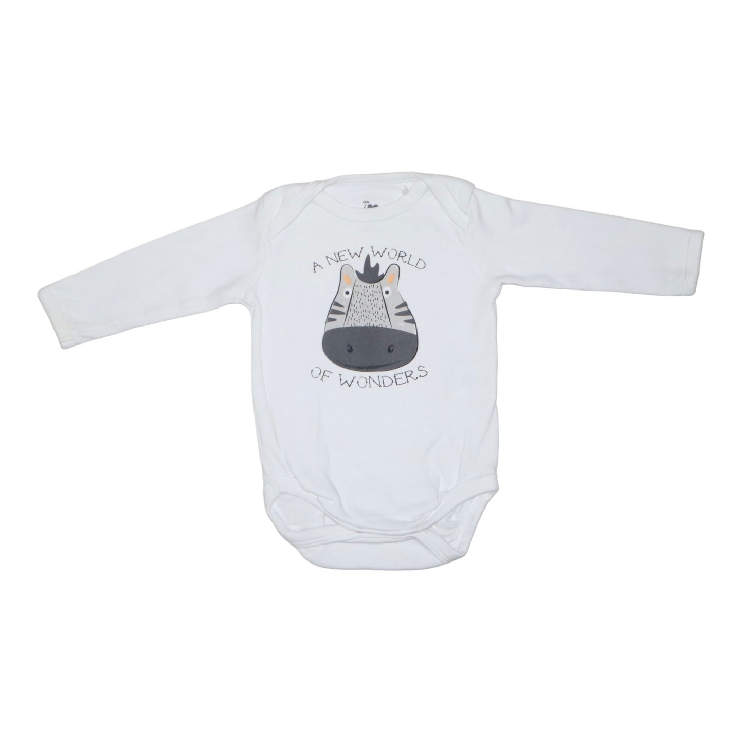 Långärmad Body frånICA eco - Storlek 68 - Vit