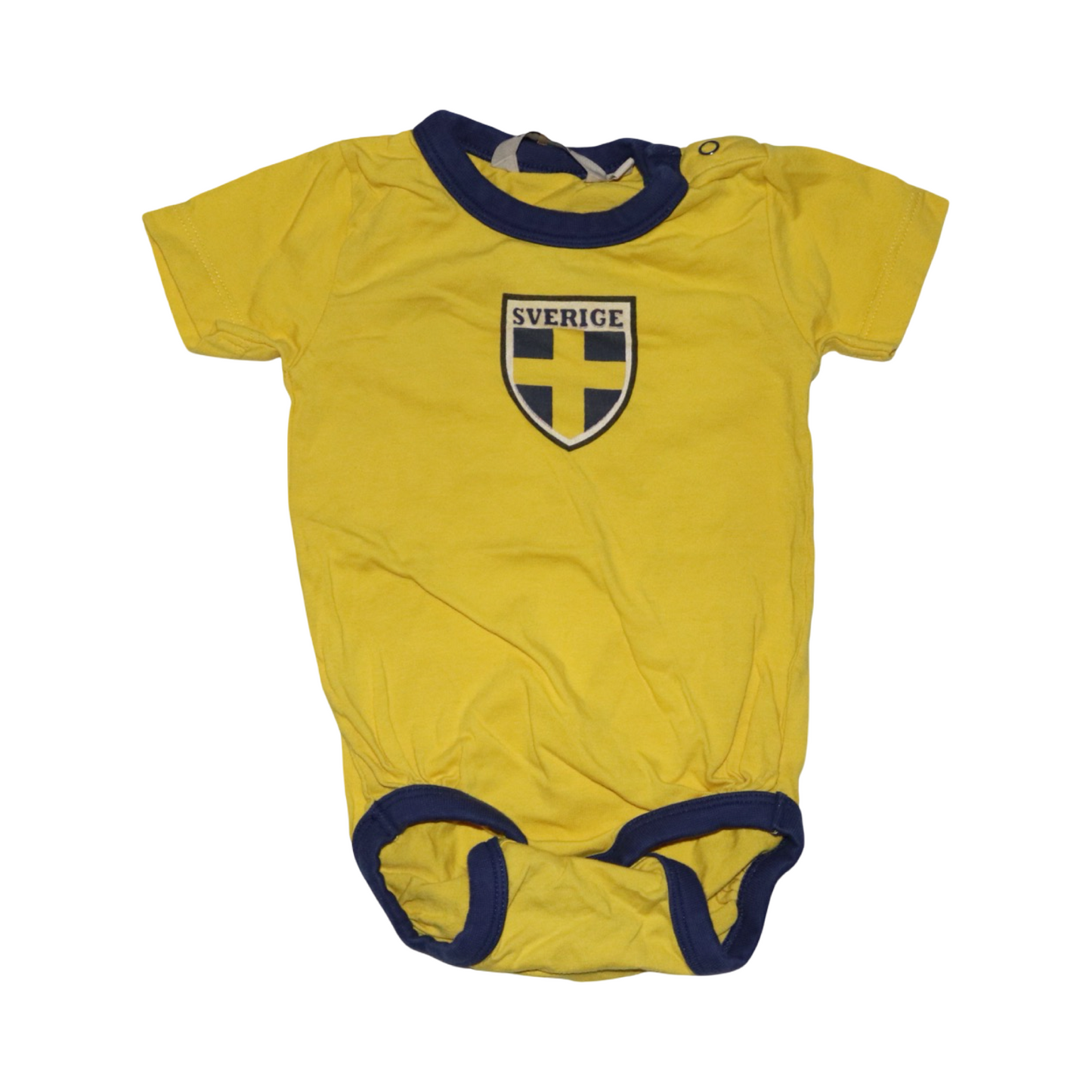 SVERIGE Kortärmad Body från MINI - Storlek 74 - Gul & Marinblå