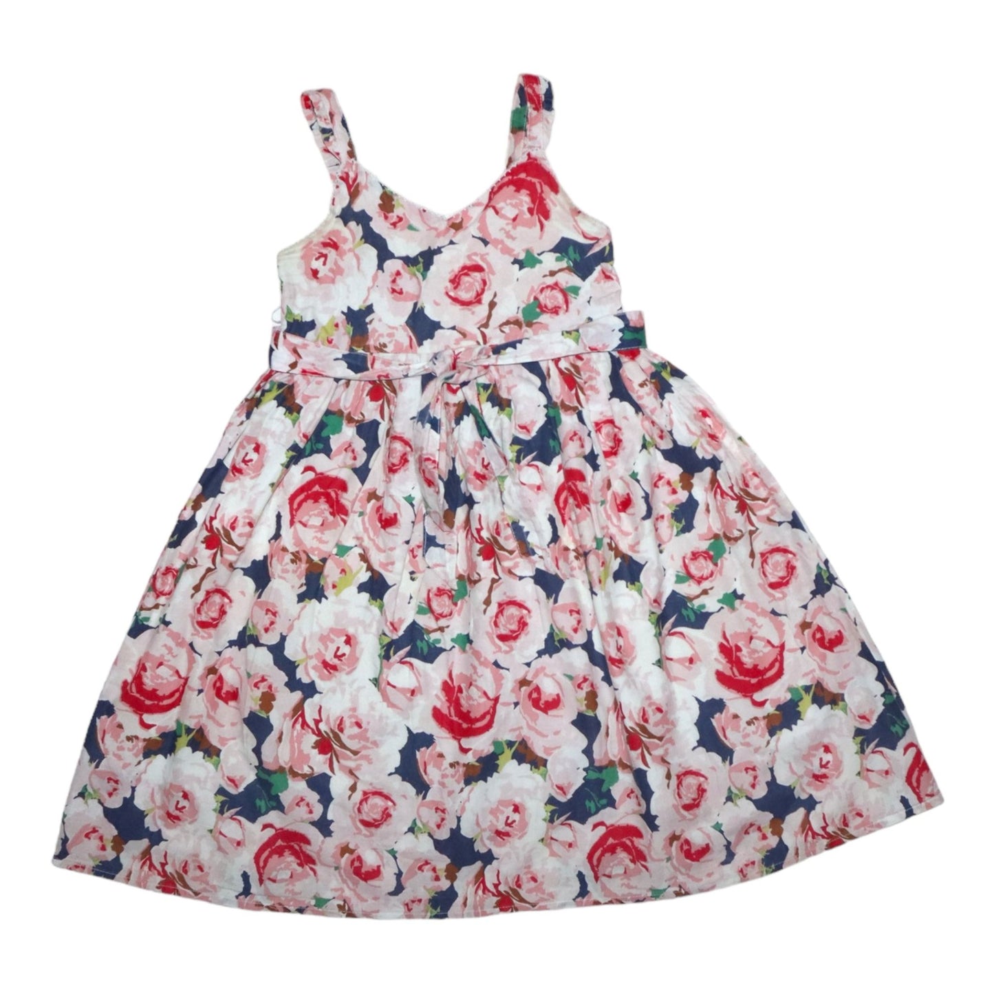 Linne klänning från H&M - Storlek 128 - Röd & Vit (Multi)