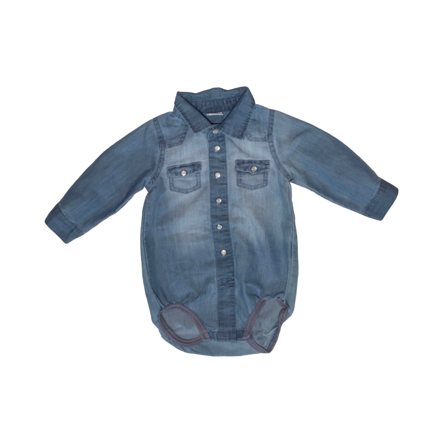 Långärmad Body från LINDEX - Storlek 74 - Blå