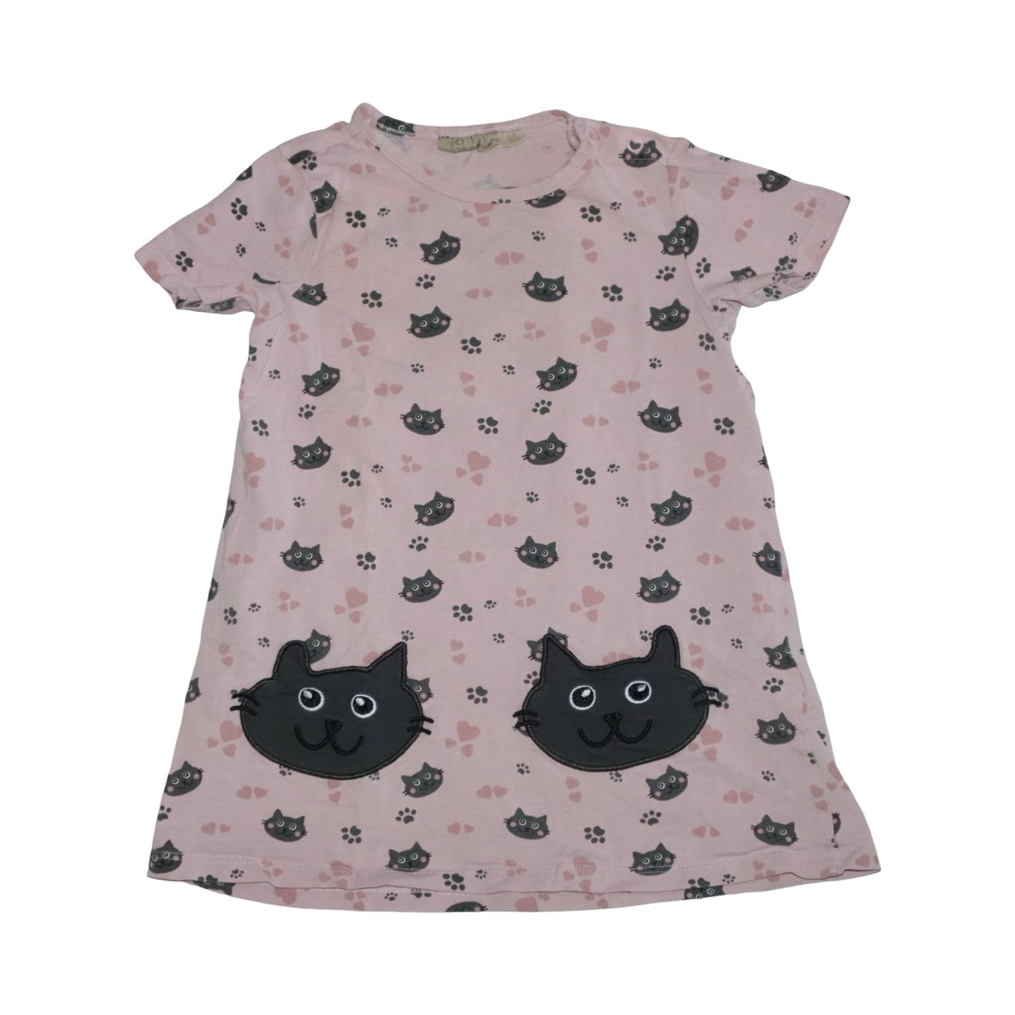 Kortärmad Klänning från Sweetie - Storlek 86 - Rosa & Svart (Multi)