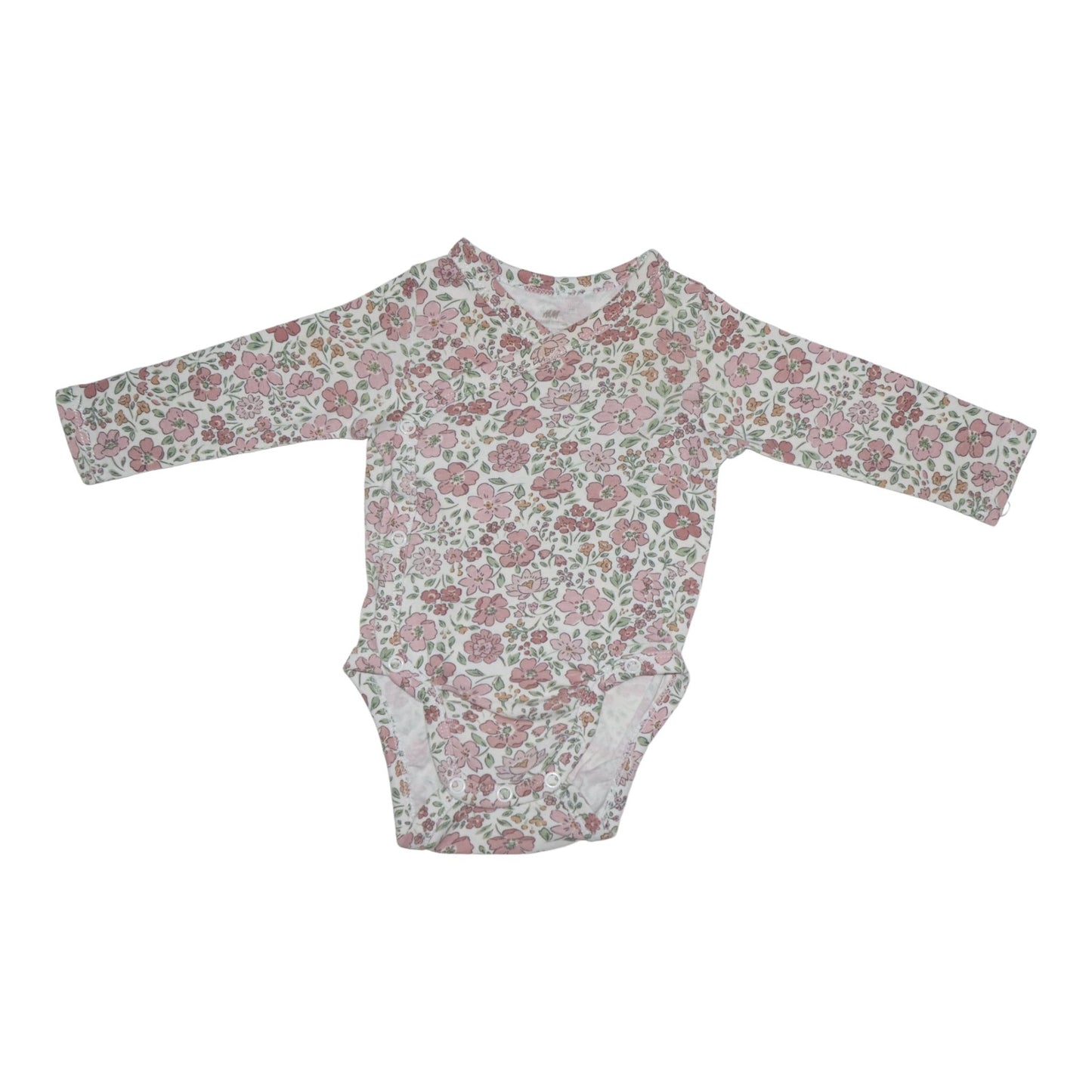 Långärmad Omlottbody från H&M - Storlek 62 - Benvit