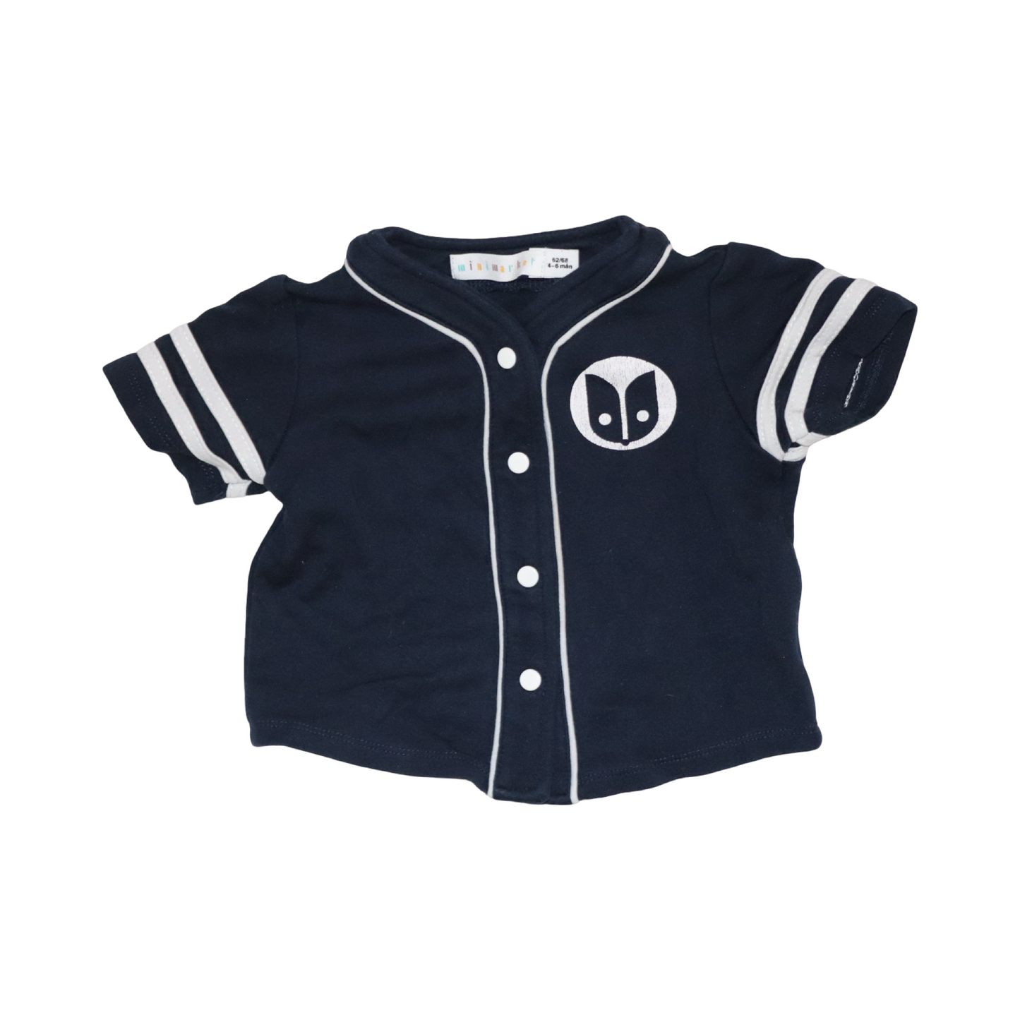 Kortärmad T-shirt från minimarket - Storlek 62/68 - Mörkblå & Vit