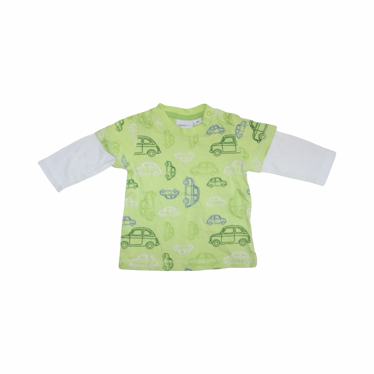 Långärmad T-shirt från mywear baby - Storlek 62 - Ljusgrön & Vit