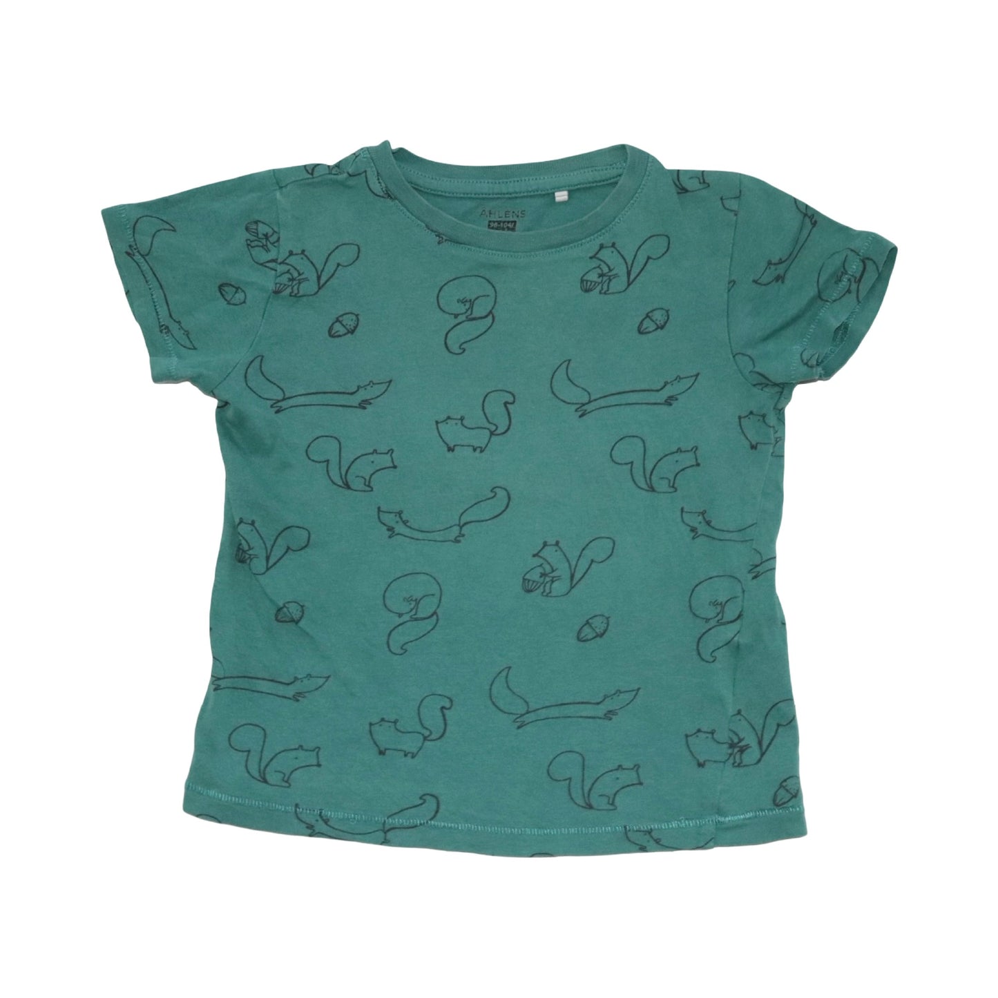 Kortärmad T-shirt från ÅHLENS - Storlek 98/104 - Grön & Svart