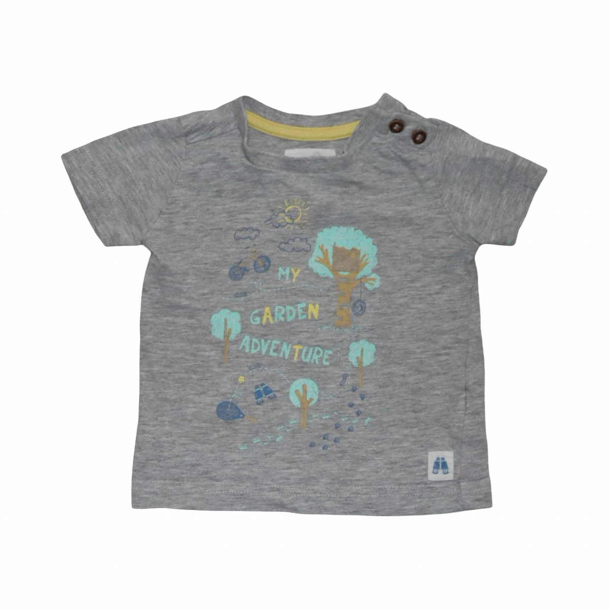Kortärmad T-shirt - Storlek 68 - Grå (Multi)
